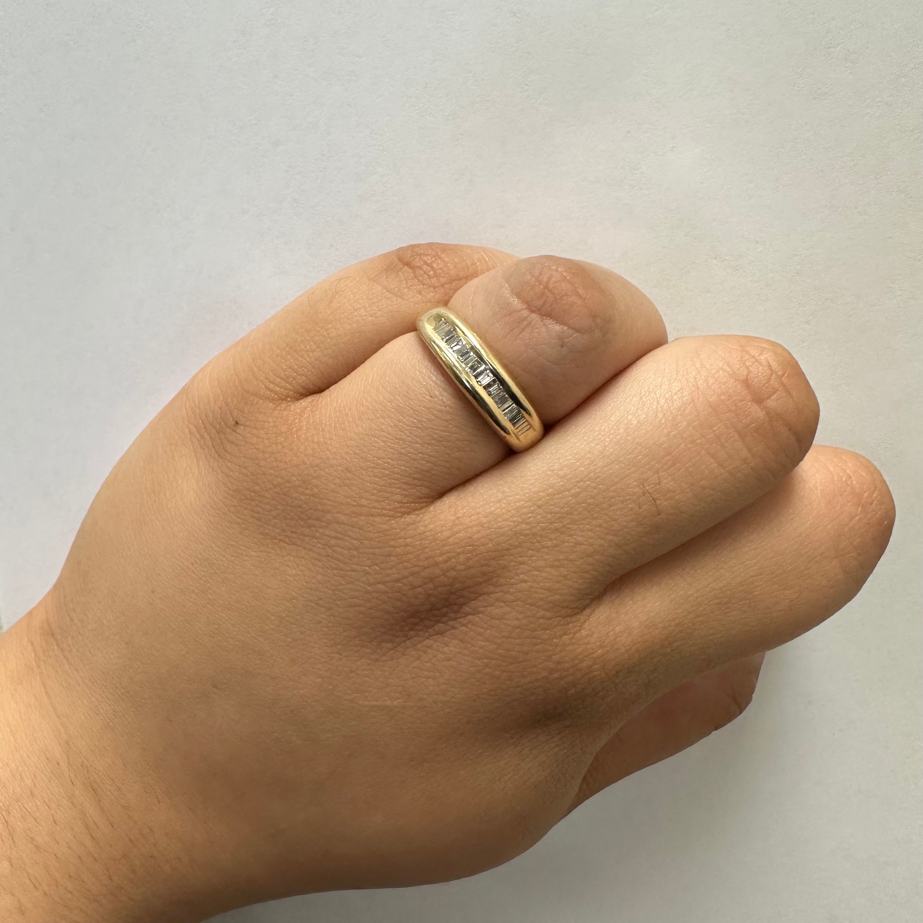 Bague en diamant taille baguette | 0,11 ct | Taille 8,75 |