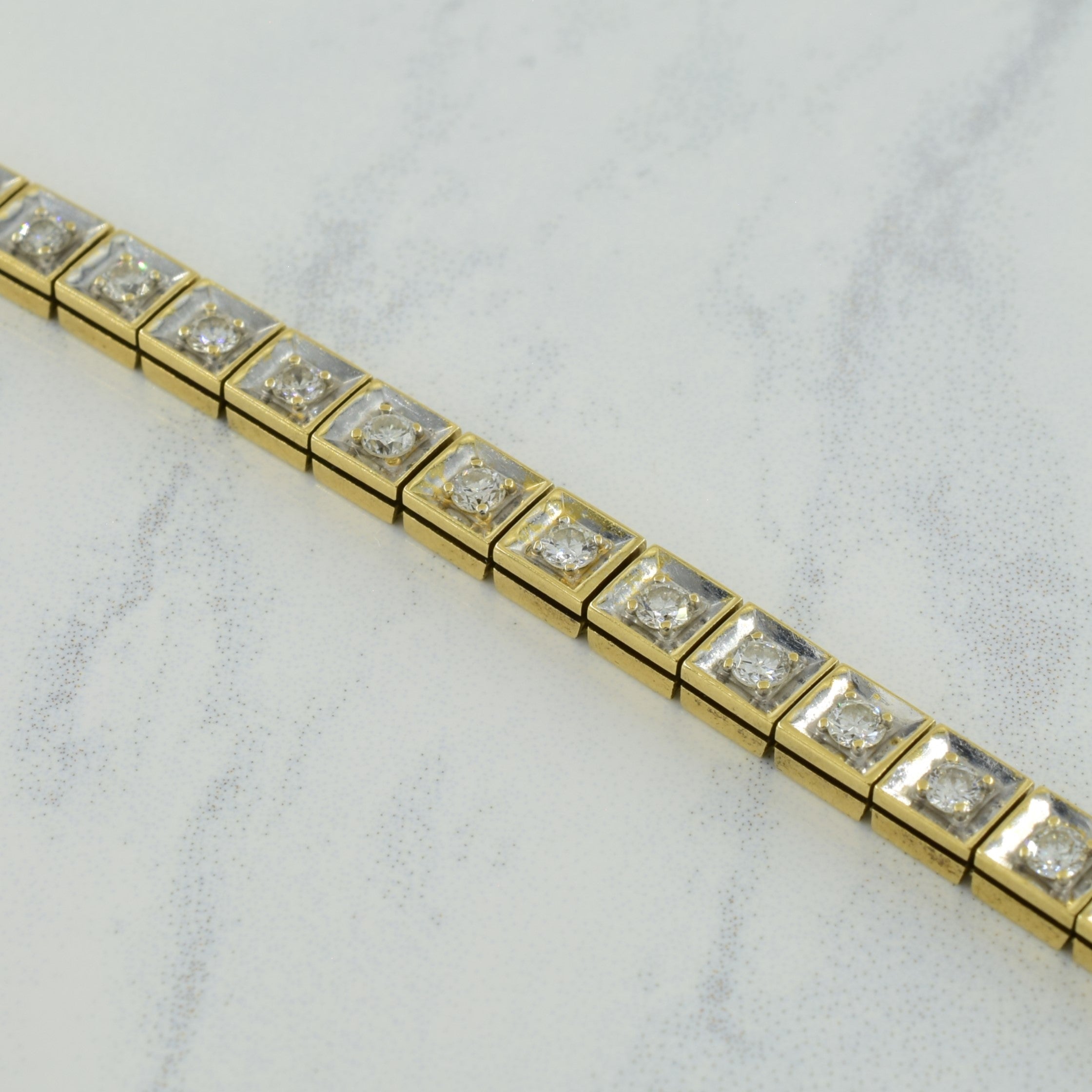 Two Tone Gold Diamond Tennis Bracelet | 4.56ctw | 7.25" |