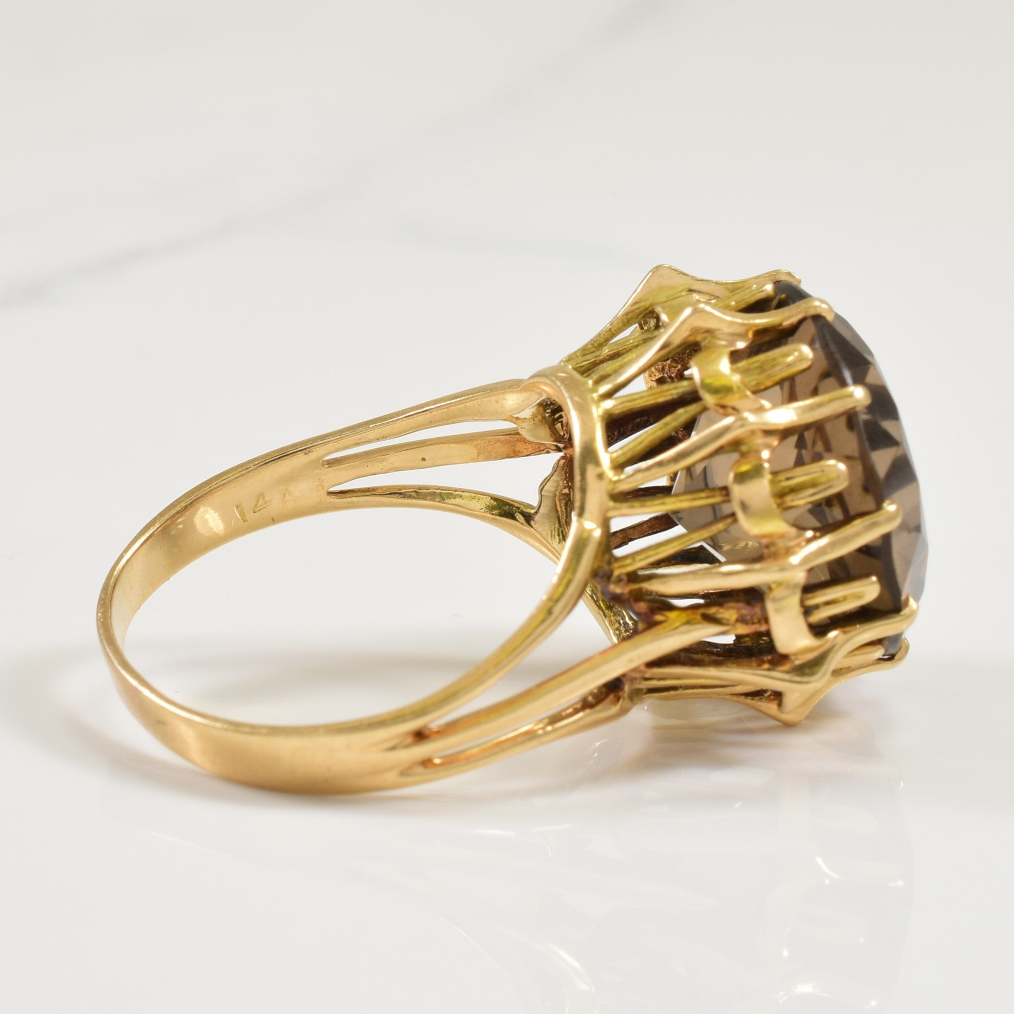 Smoky Quartz Cocktail Ring | 10.00ct | SZ 9 |