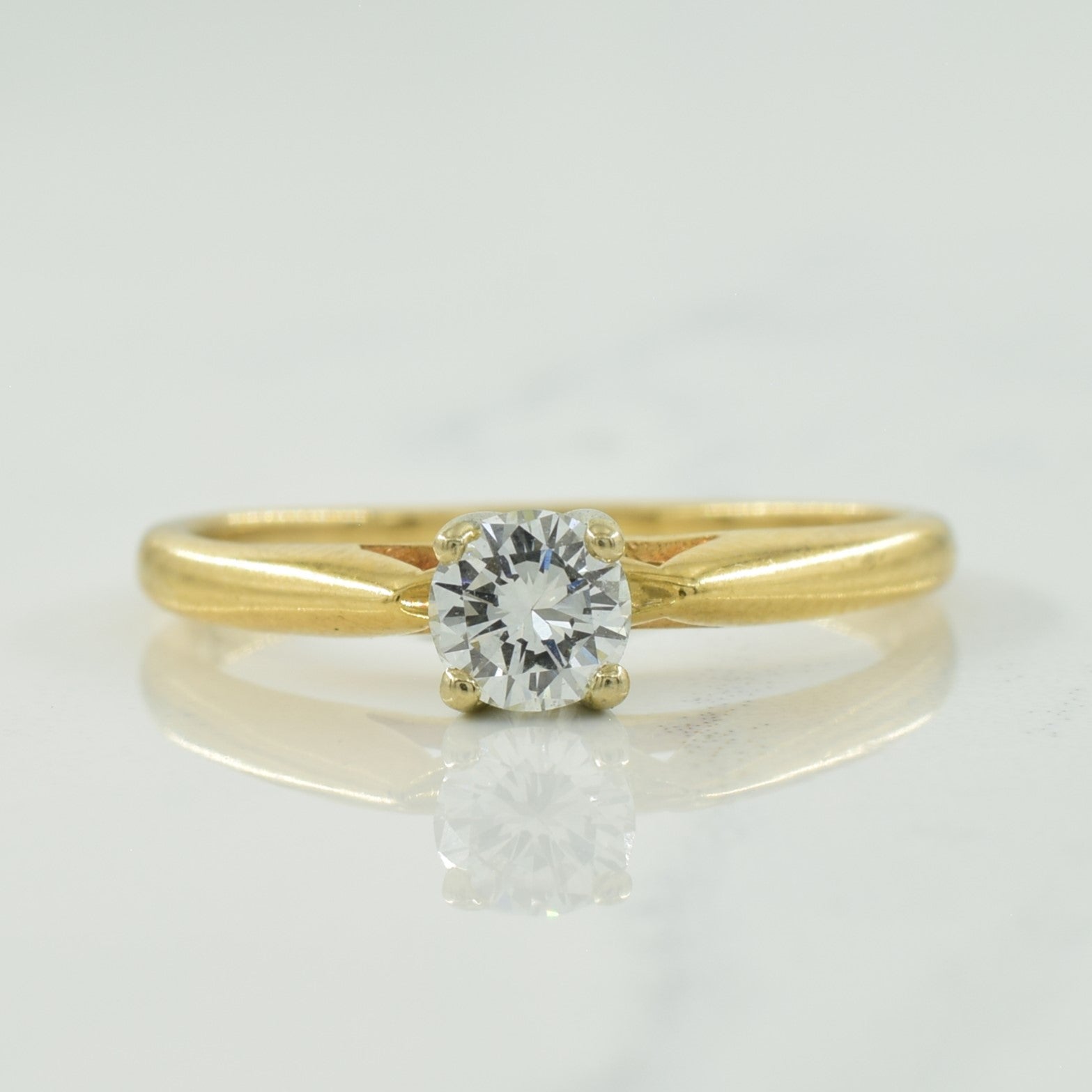 Solitaire Diamond Cathedral Ring | 0.29ct | SZ 6.25 |