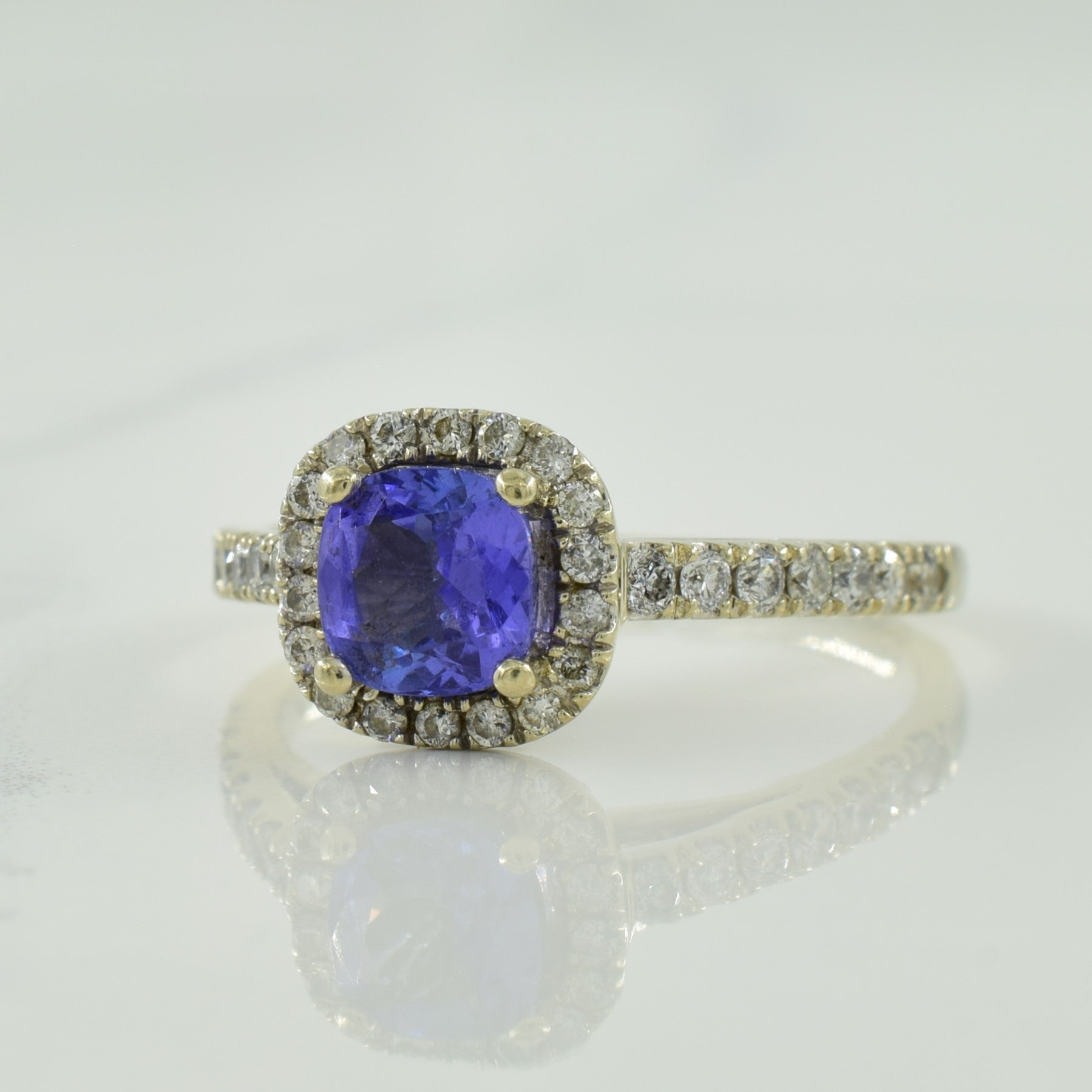 Tanzanite & Diamond Halo Ring | 1.00ct, 0.46ctw | SZ 8.25 |