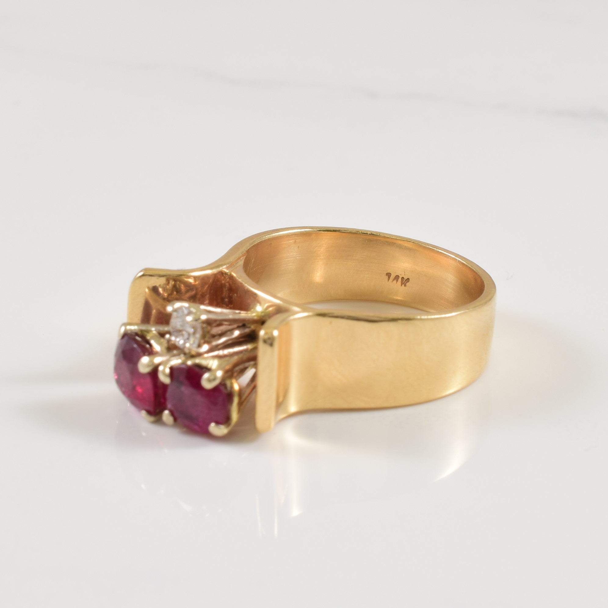 Ruby & Diamond Ring | 1.50ctw, 0.06ct | SZ 5 |