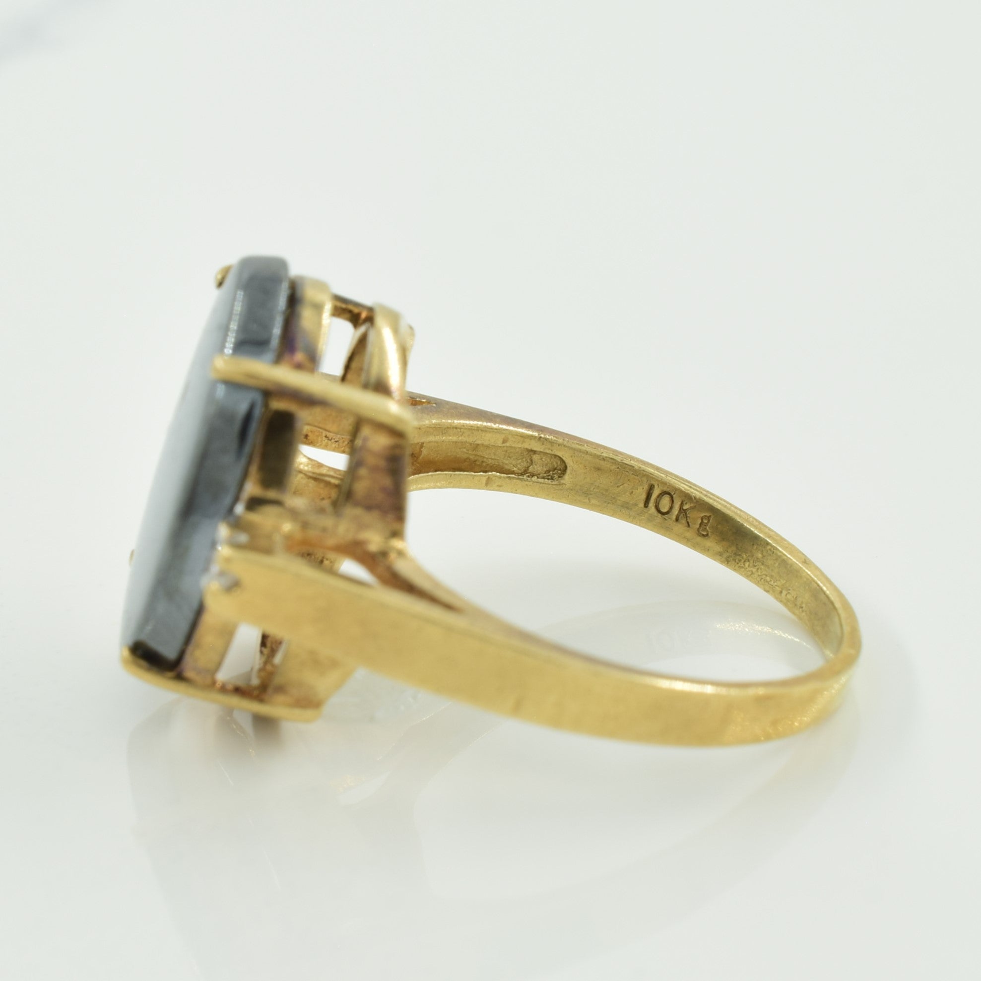 Hematite & Diamond Cocktail Ring | 7.60ct, 0.05ctw | SZ 8 |