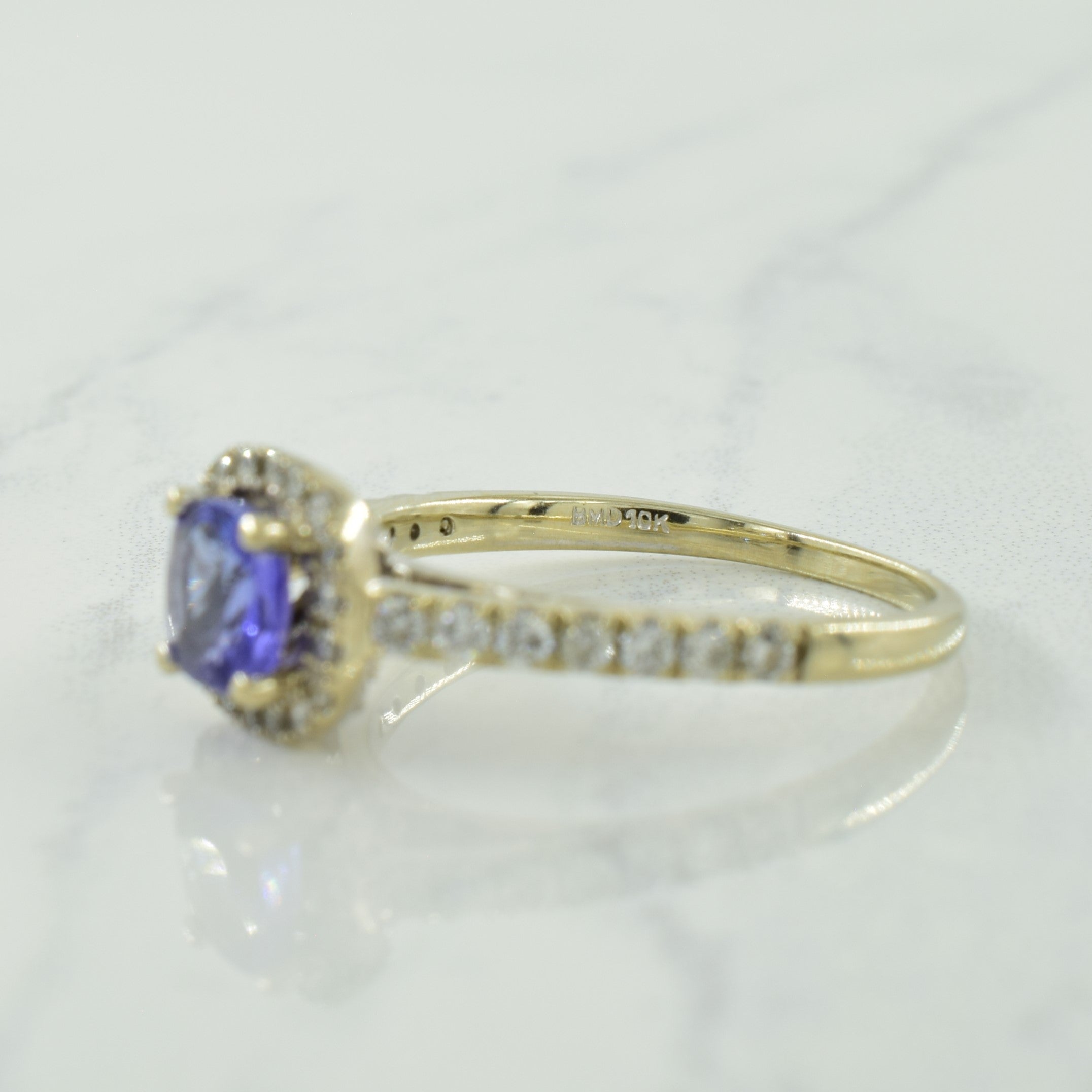 Tanzanite & Diamond Halo Ring | 1.00ct, 0.46ctw | SZ 8.25 |