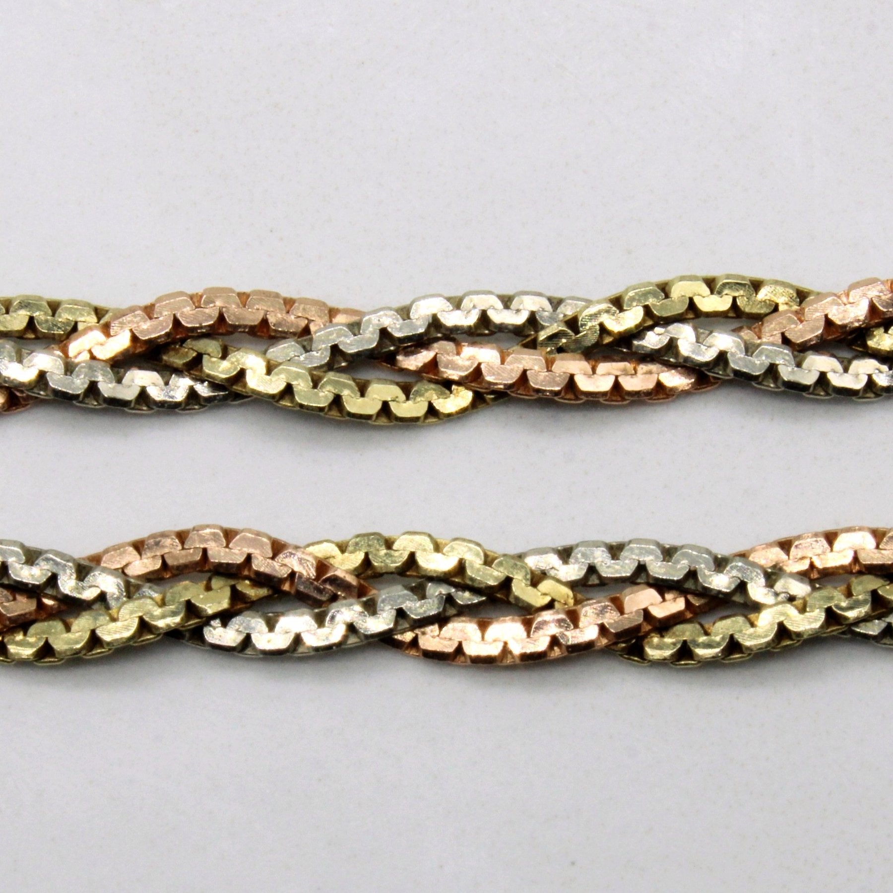 10k Multi Tone Gold Braided Chain | 20" | - 100 Ways