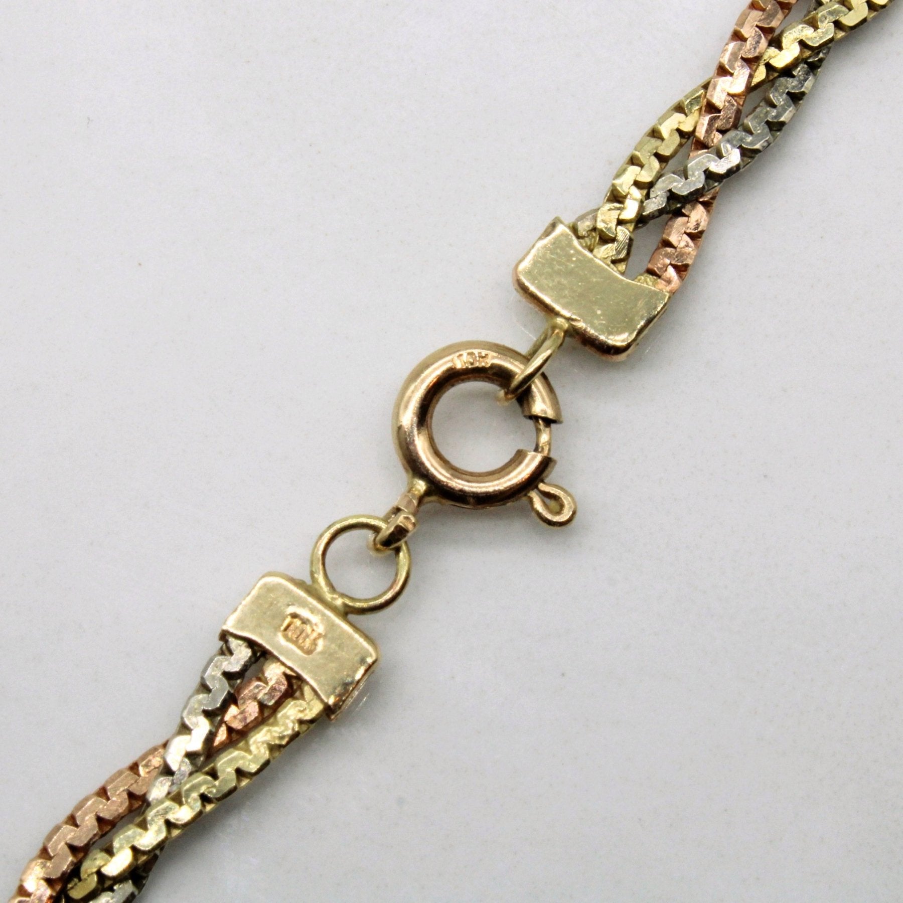 10k Multi Tone Gold Braided Chain | 20" | - 100 Ways