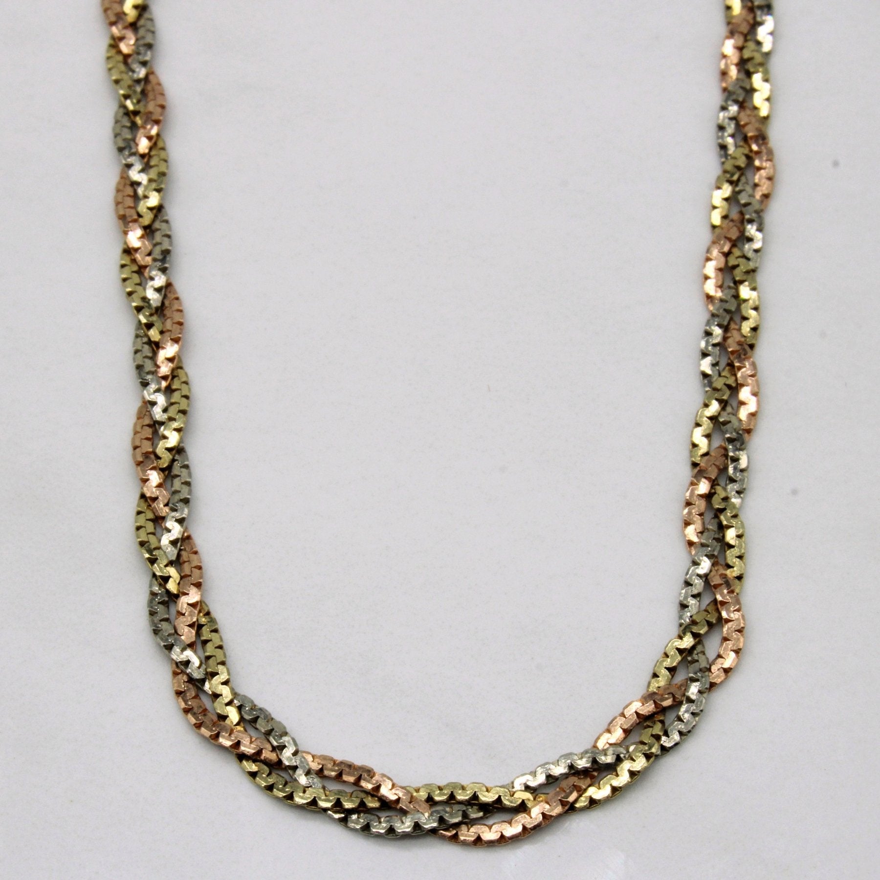 10k Multi Tone Gold Braided Chain | 20" | - 100 Ways
