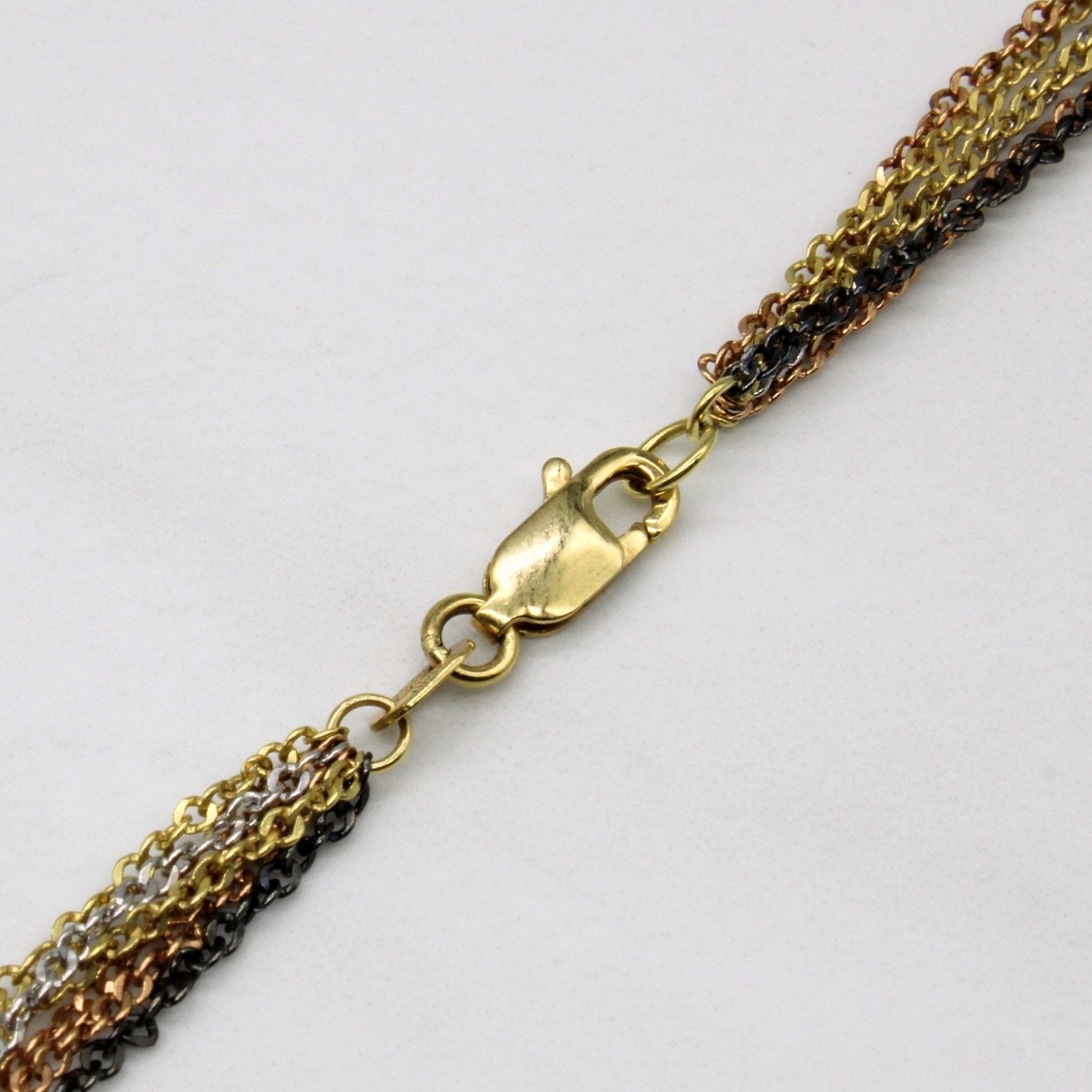 10k Multi Tone Gold Tiered Necklace | 18" | - 100 Ways