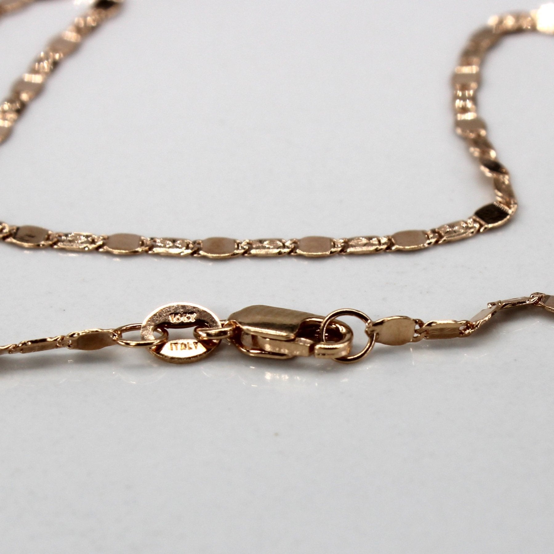 10k Rose Gold Textured Chain | 16