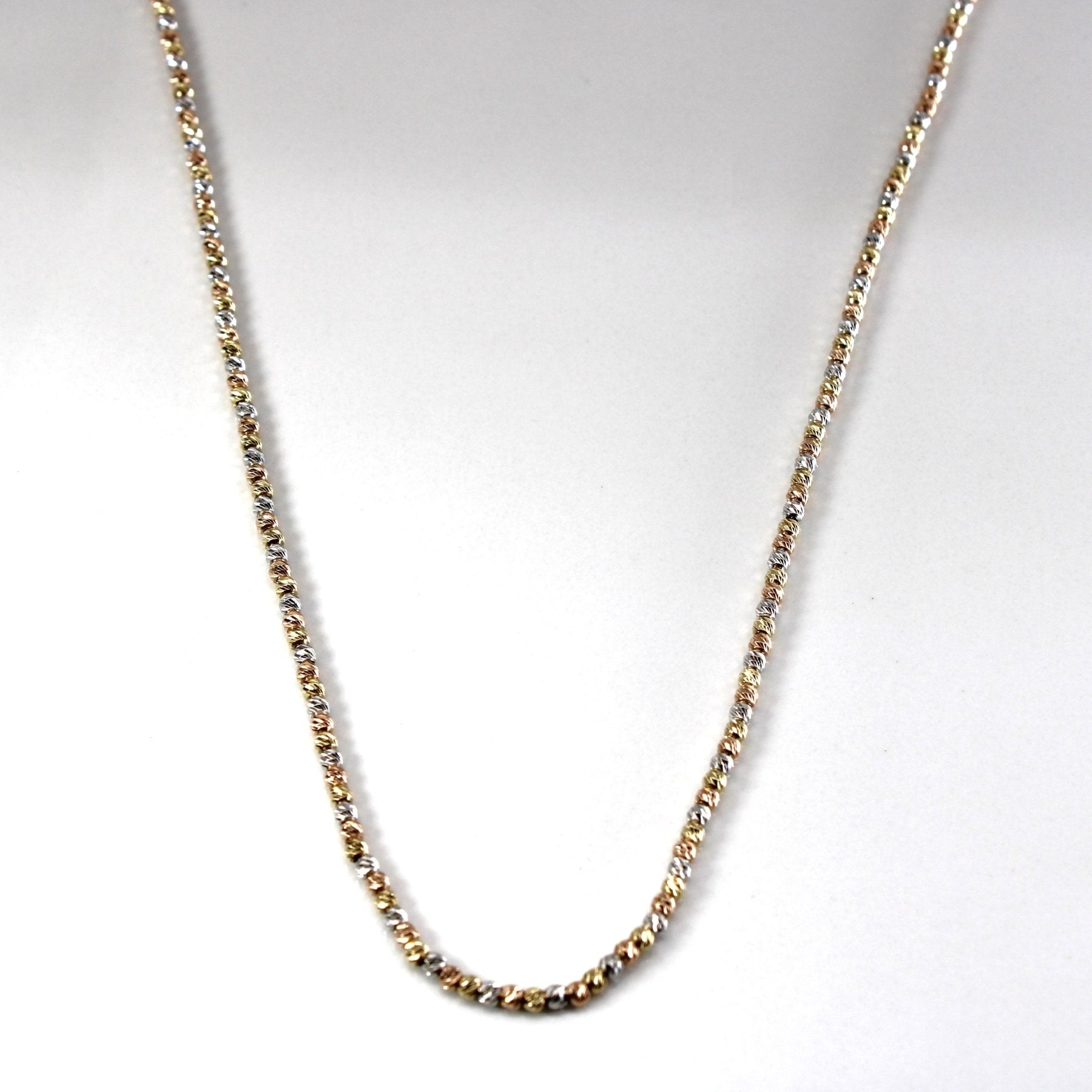 10k Tri Tone Gold Beaded Chain | 18"| - 100 Ways