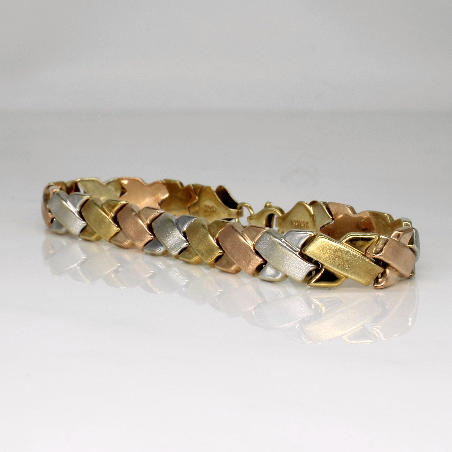 10k Tri Tone Gold Bracelet | 7" | - 100 Ways