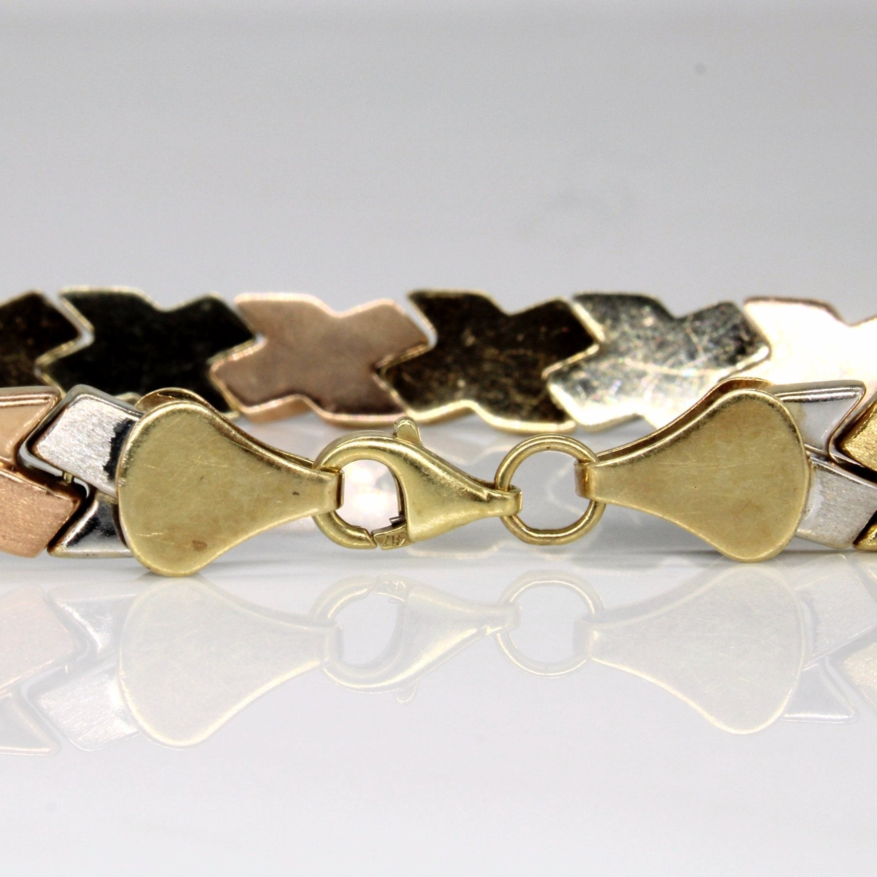 10k Tri Tone Gold Bracelet | 7" | - 100 Ways
