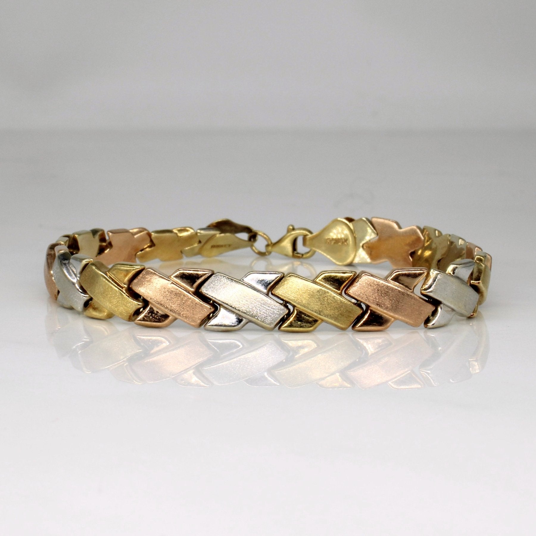 10k Tri Tone Gold Bracelet | 7" | - 100 Ways