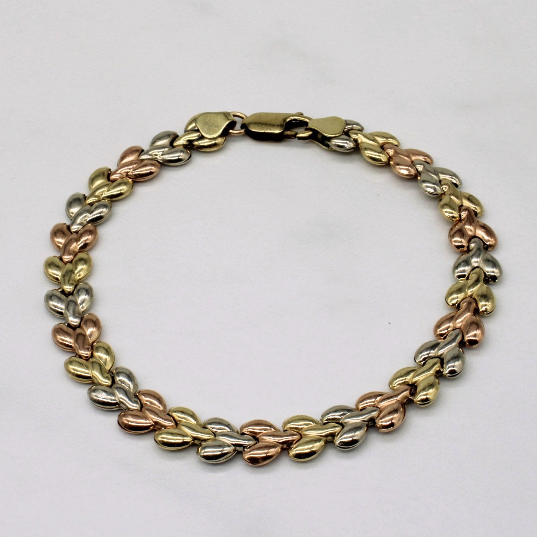 10k Tri Tone Gold Bracelet | 7.5" | - 100 Ways