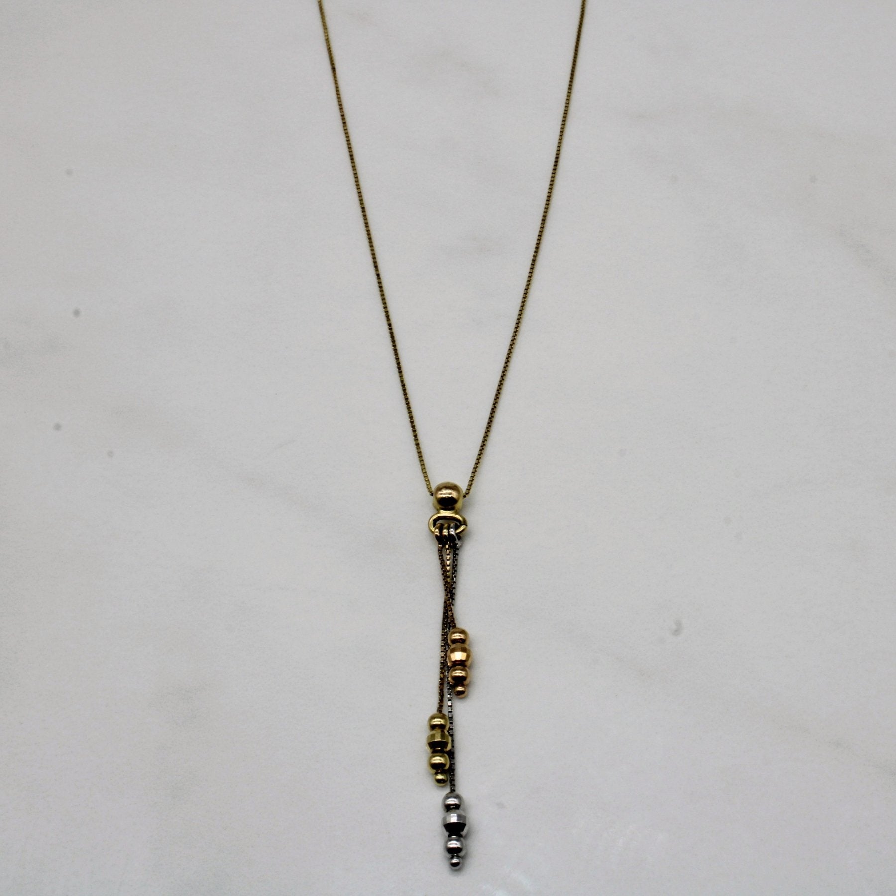 10k Tri Tone Gold Drop Necklace | 17" | - 100 Ways