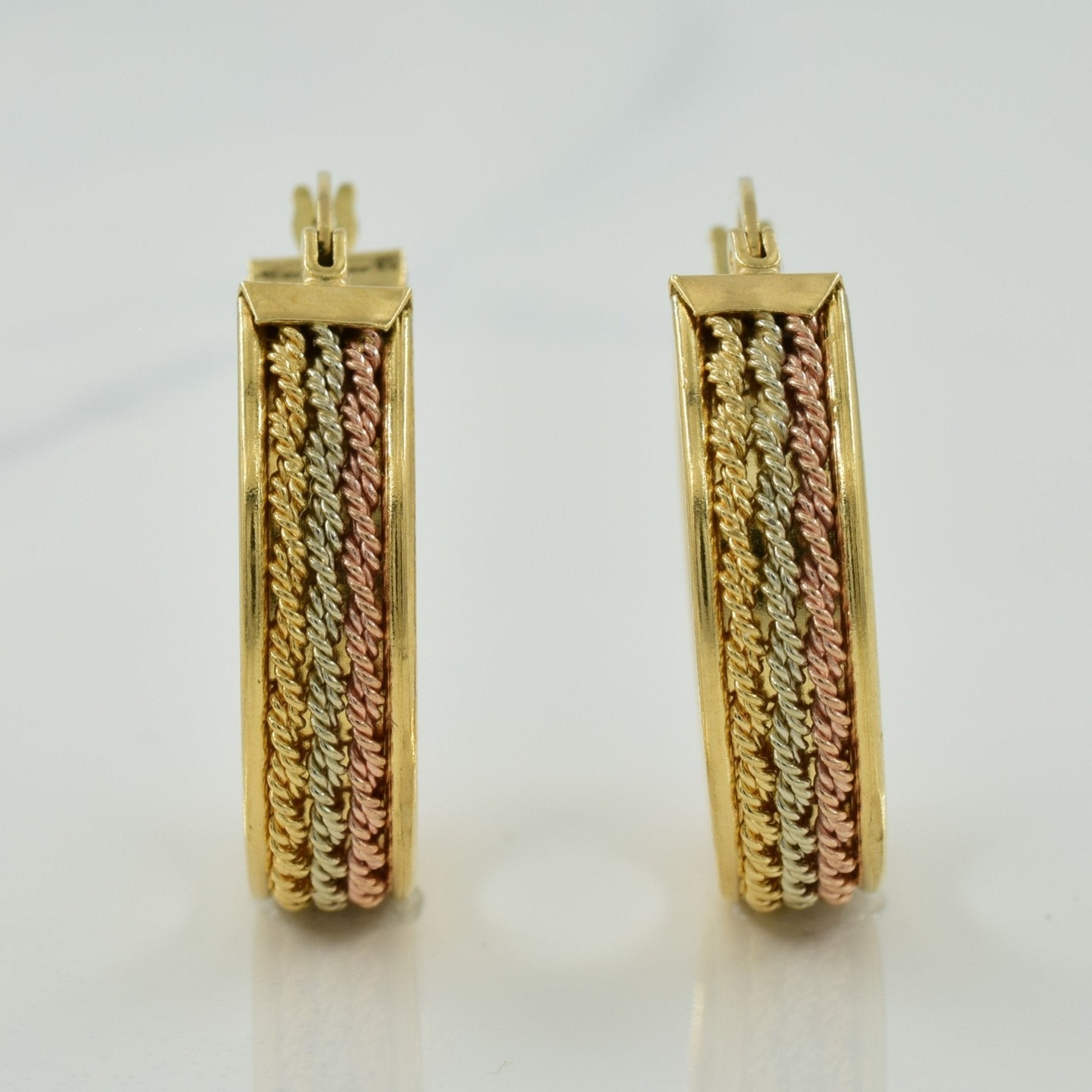 10k Tri Tone Gold Hoop Earrings | - 100 Ways