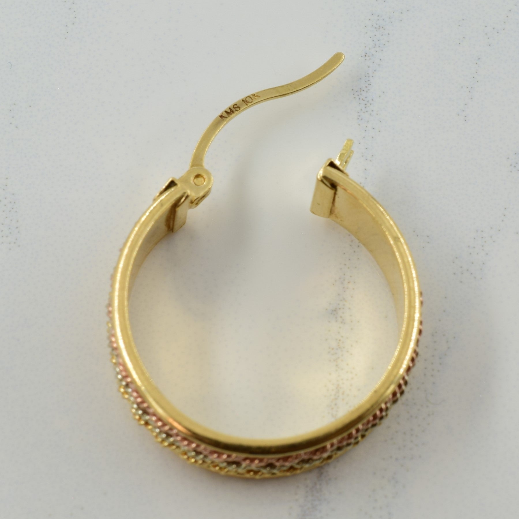 10k Tri Tone Gold Hoop Earrings | - 100 Ways
