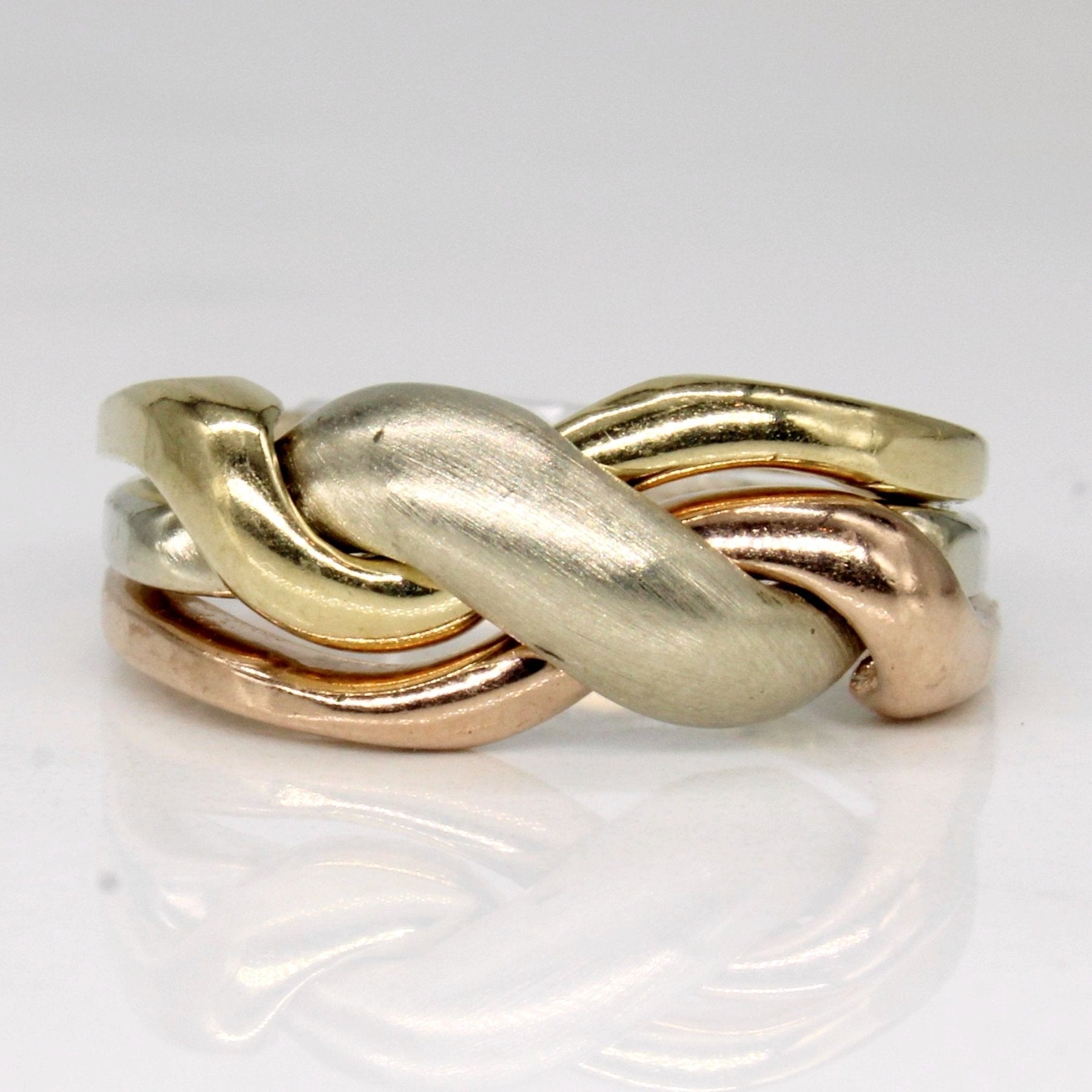 10k Tri Tone Gold Puzzle Ring SZ - Main Image