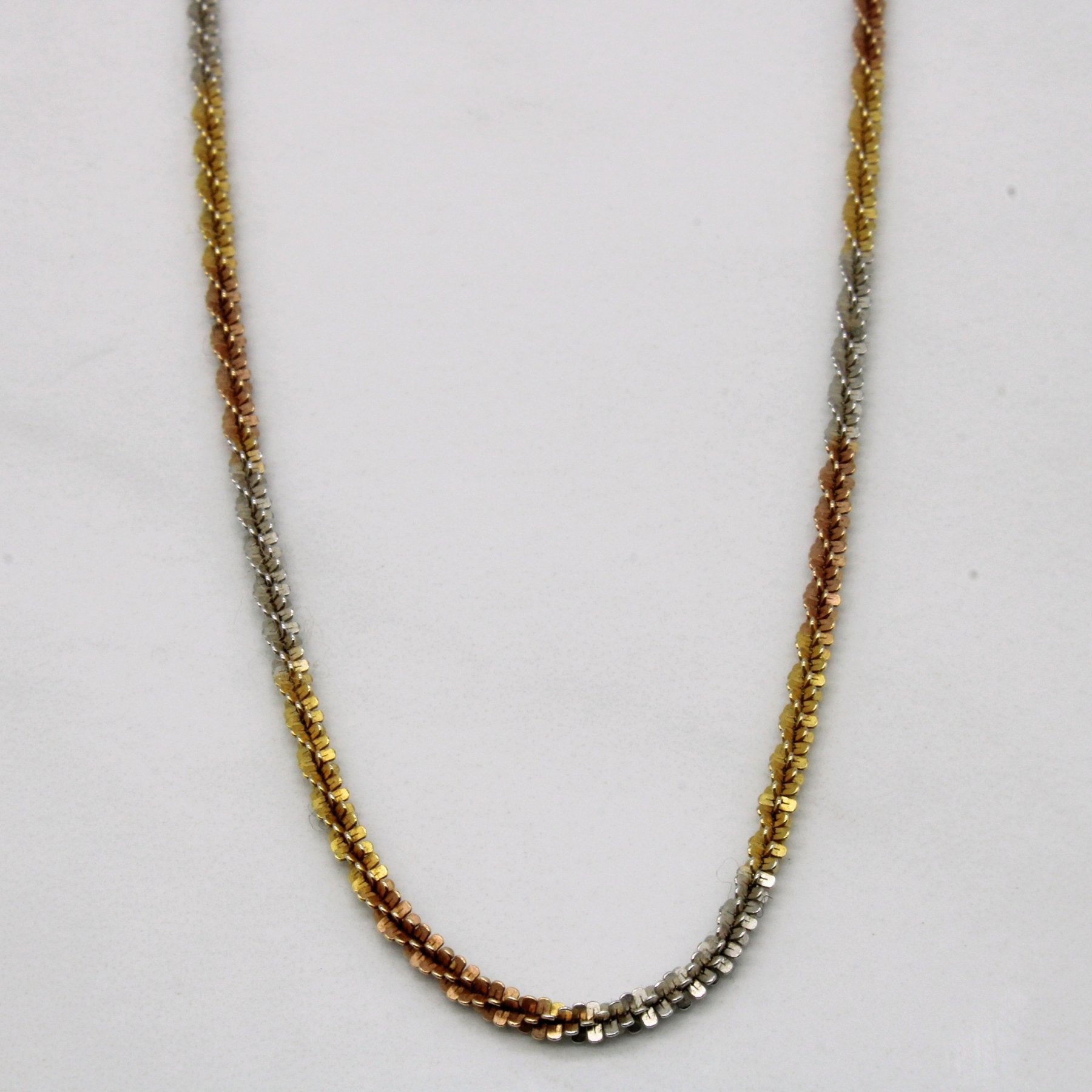 10k Tri Tone Gold Wheat Chain | 18" | - 100 Ways