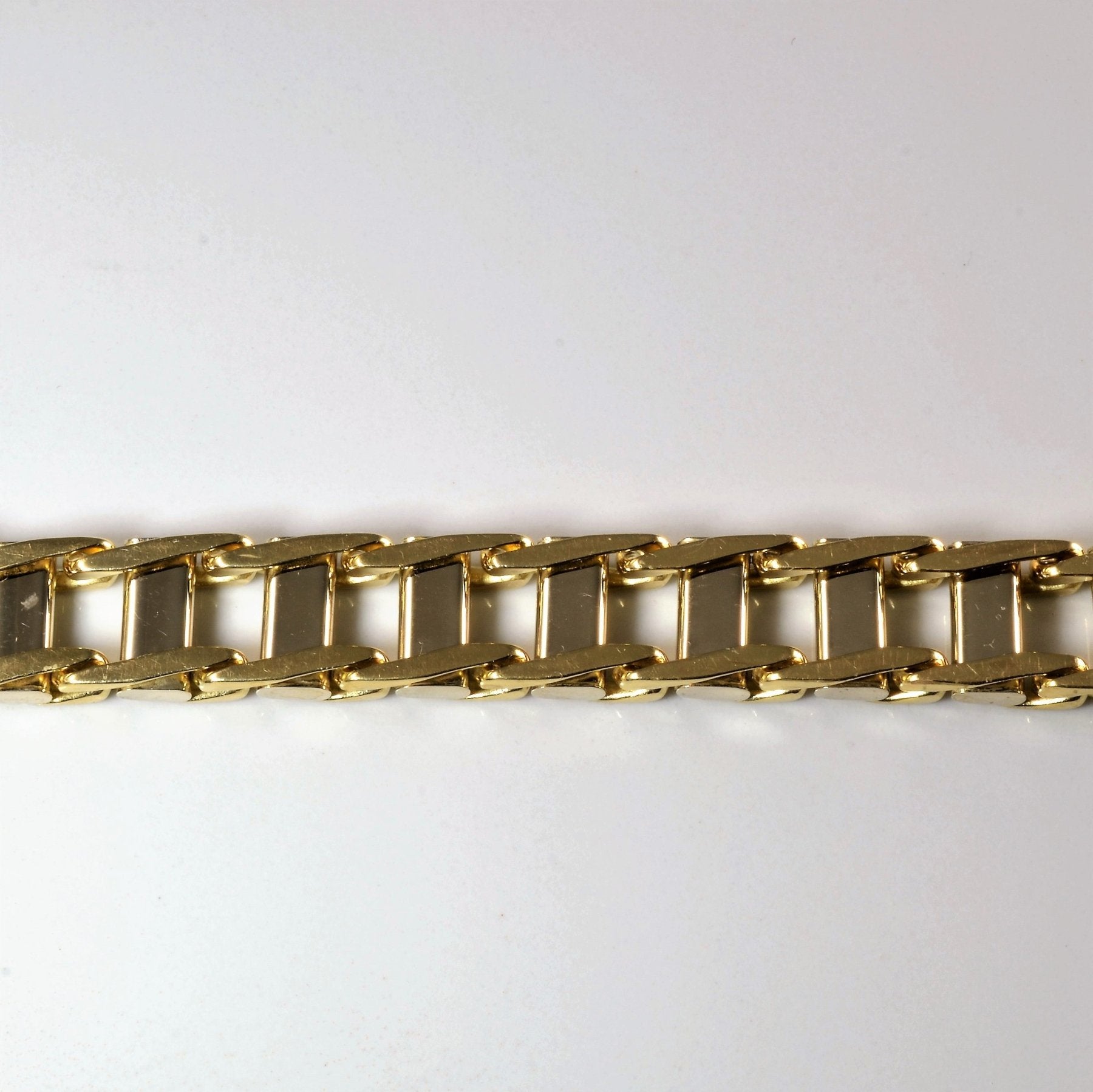 10k Two Tone Biker Chain Bracelet | 8" | - 100 Ways