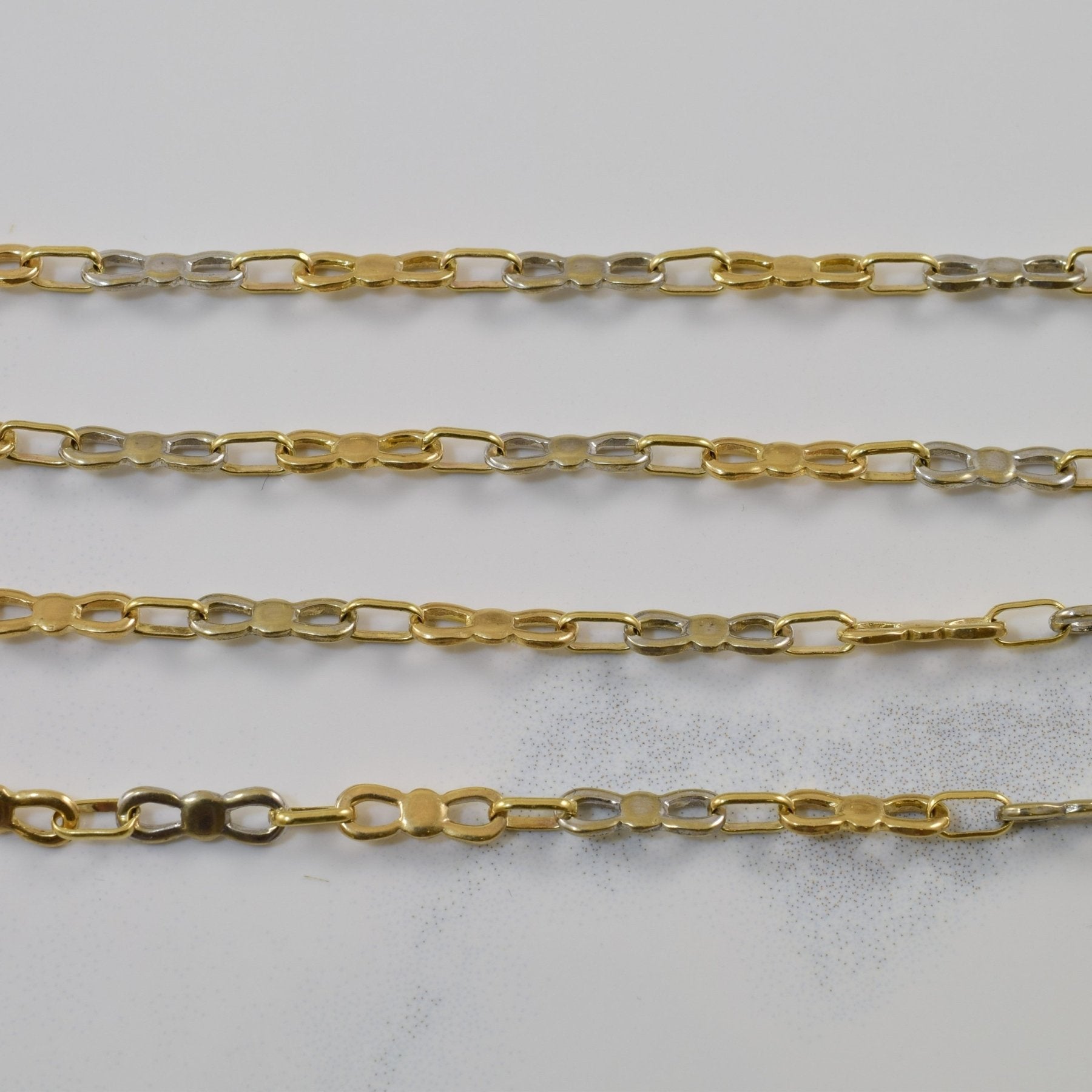 10k Two Tone Fancy Link Chain | 19" | - 100 Ways