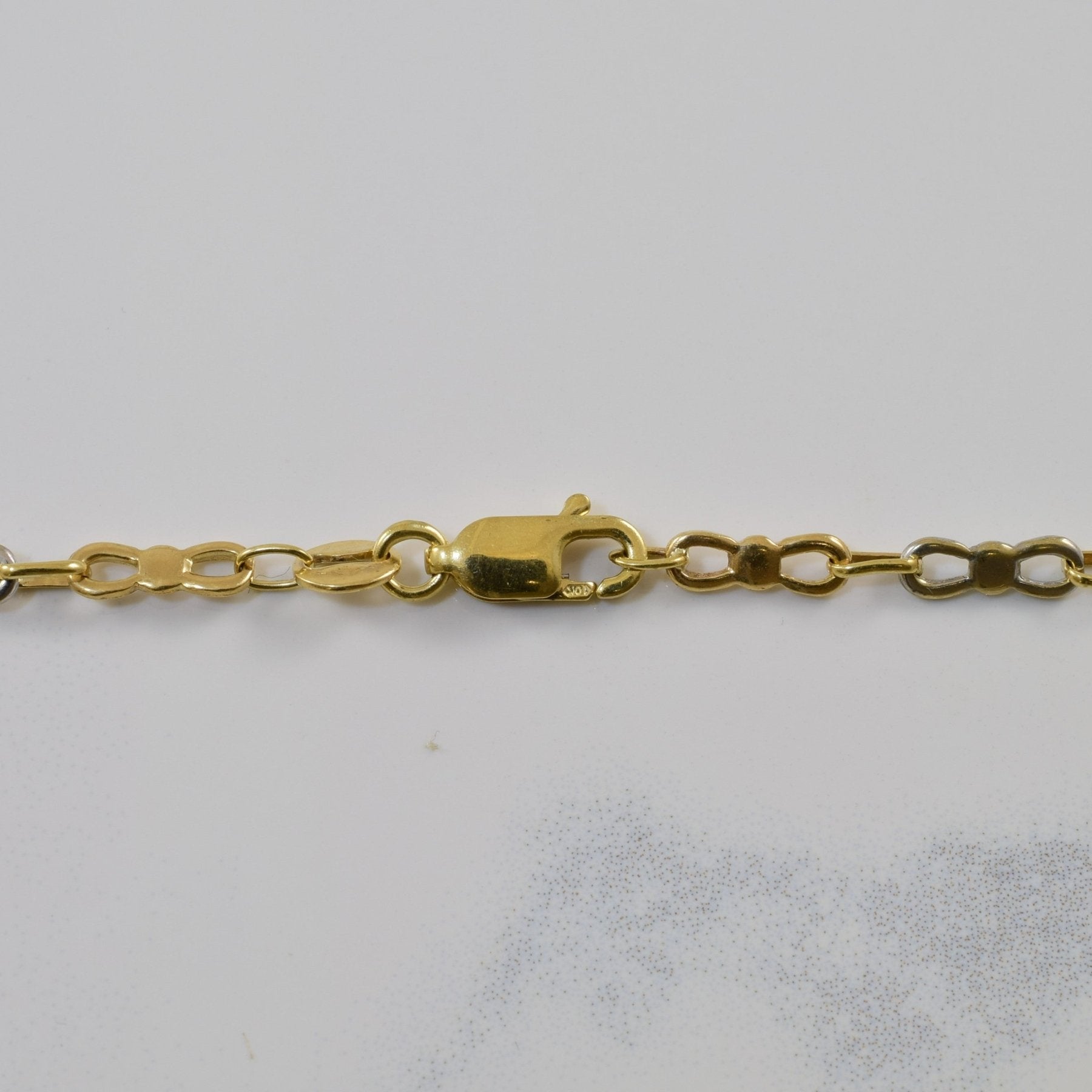10k Two Tone Fancy Link Chain | 19" | - 100 Ways