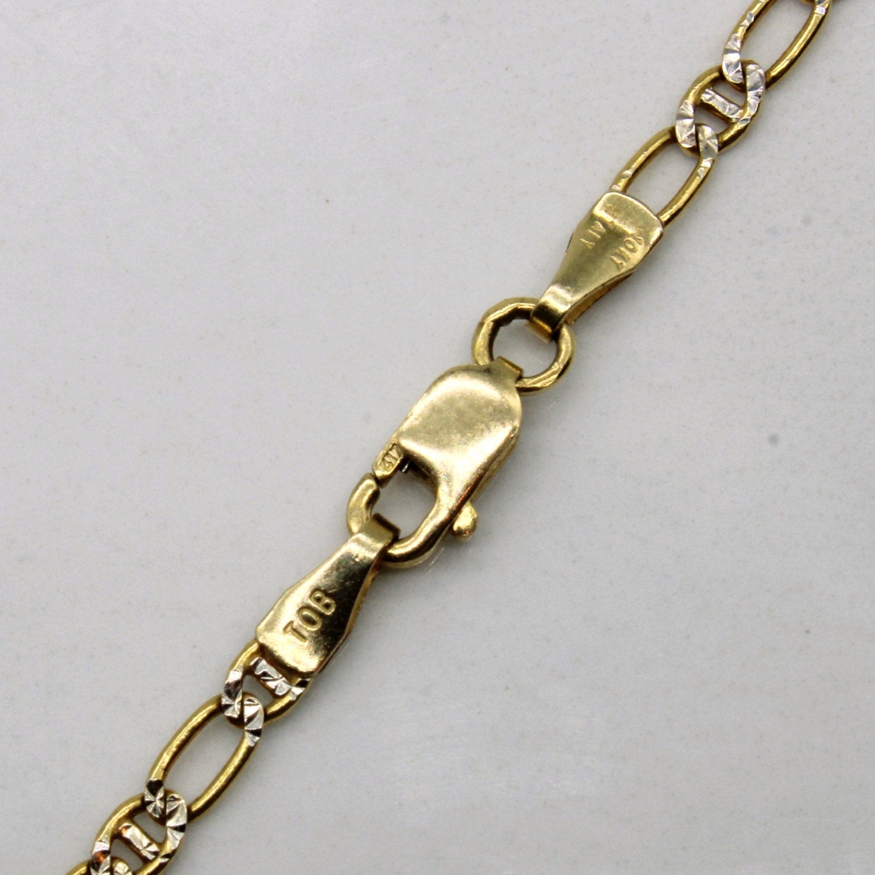 10k Two Tone Gold Anchor Link Chain | 16" | - 100 Ways