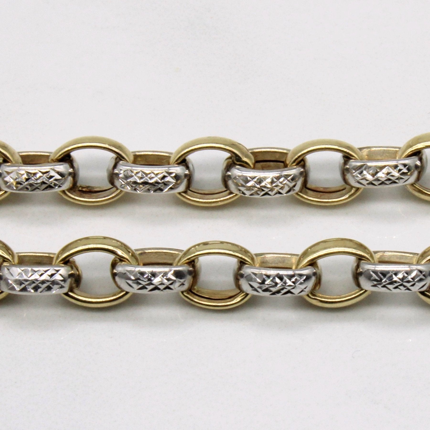10k Two Tone Gold Circle Link Chain | 21" | - 100 Ways