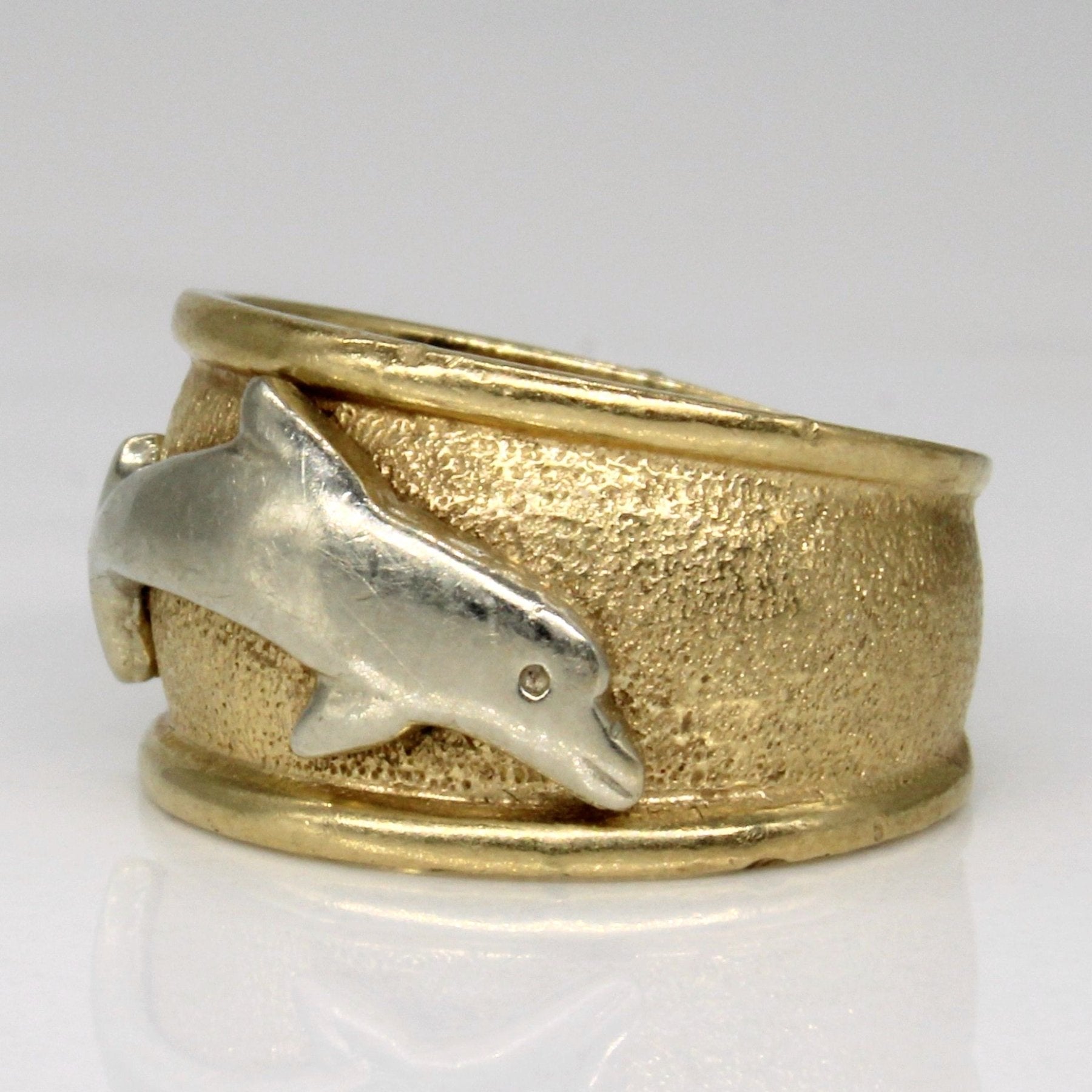 10k Two Tone Gold Dolphin Ring | SZ 4.25 | - 100 Ways