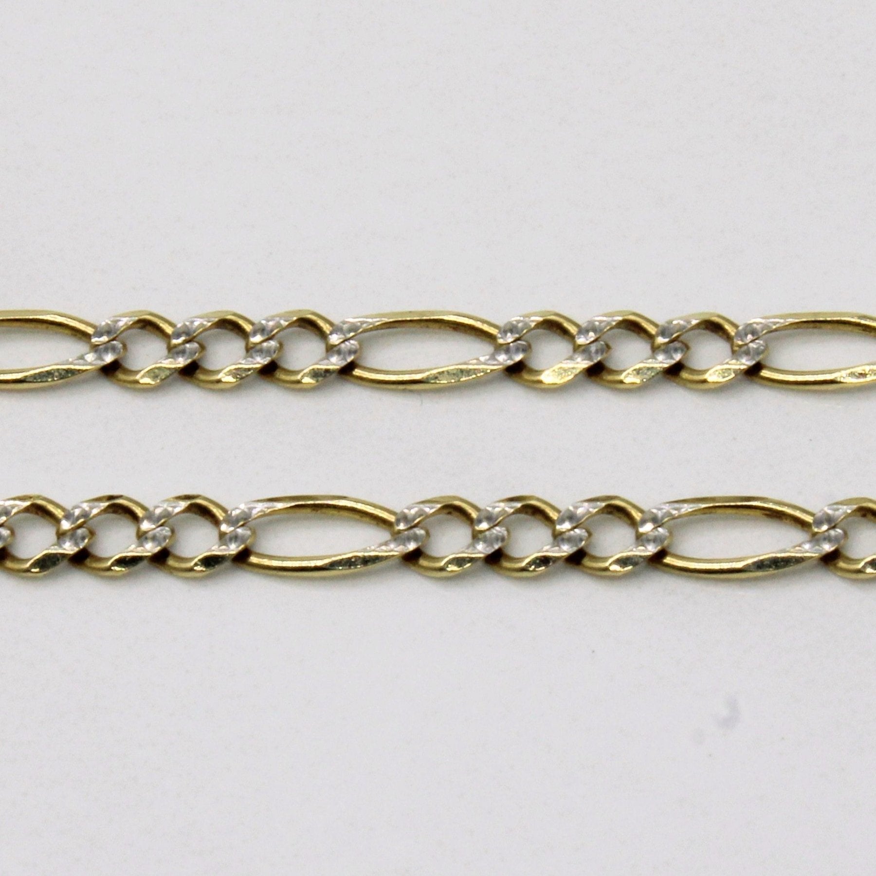 10k Two Tone Gold Figaro Chain | 18" | - 100 Ways