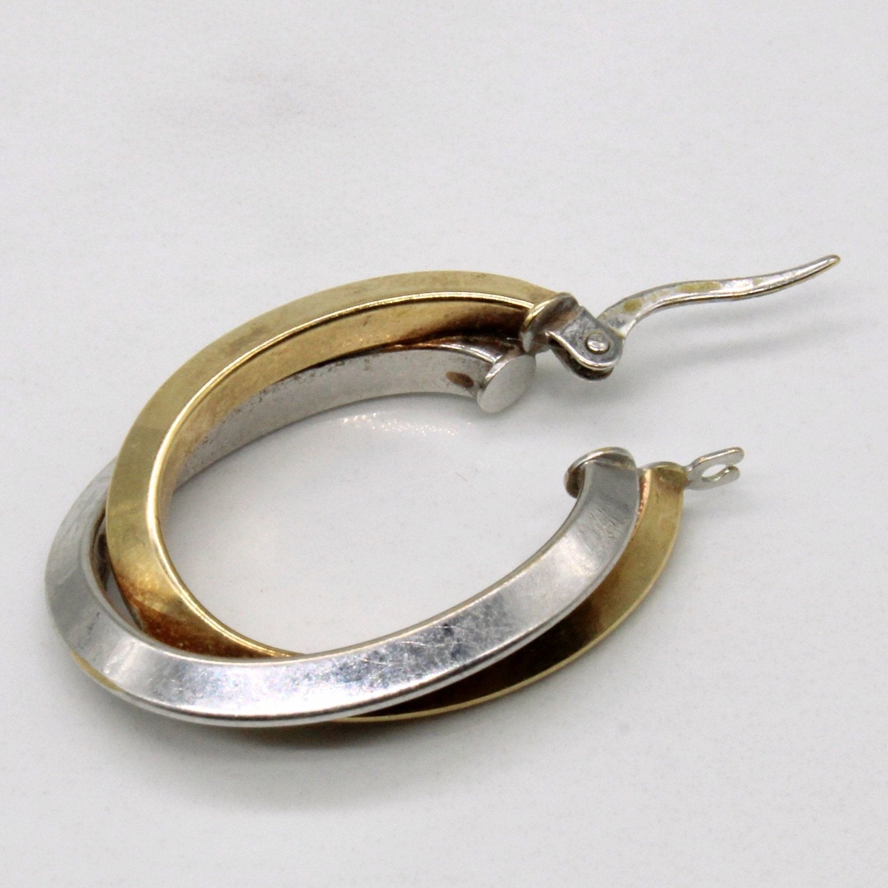 10k Two Tone Gold Hoop Earrings - 100 Ways