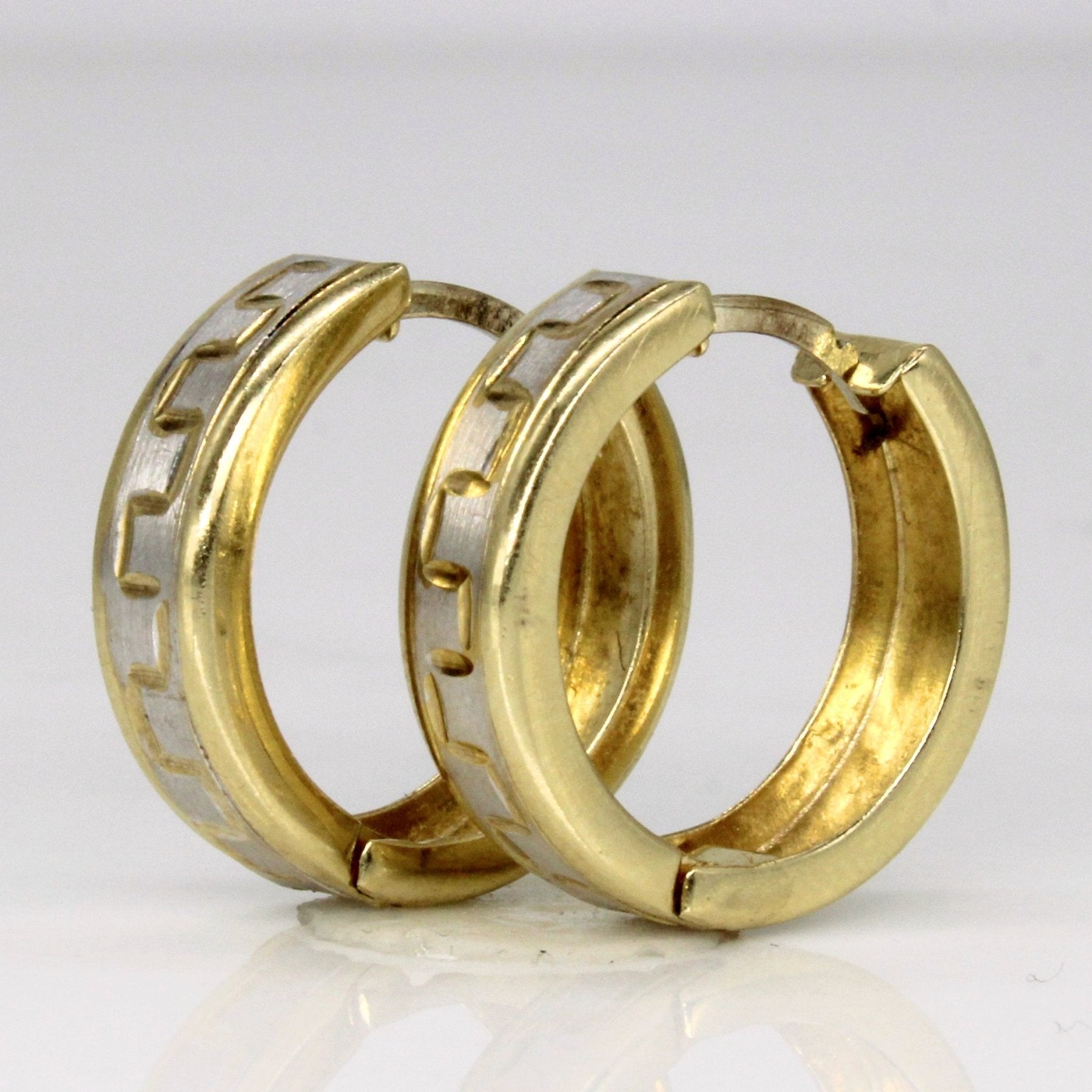 10k Two Tone Gold Hoop Earrings - 100 Ways