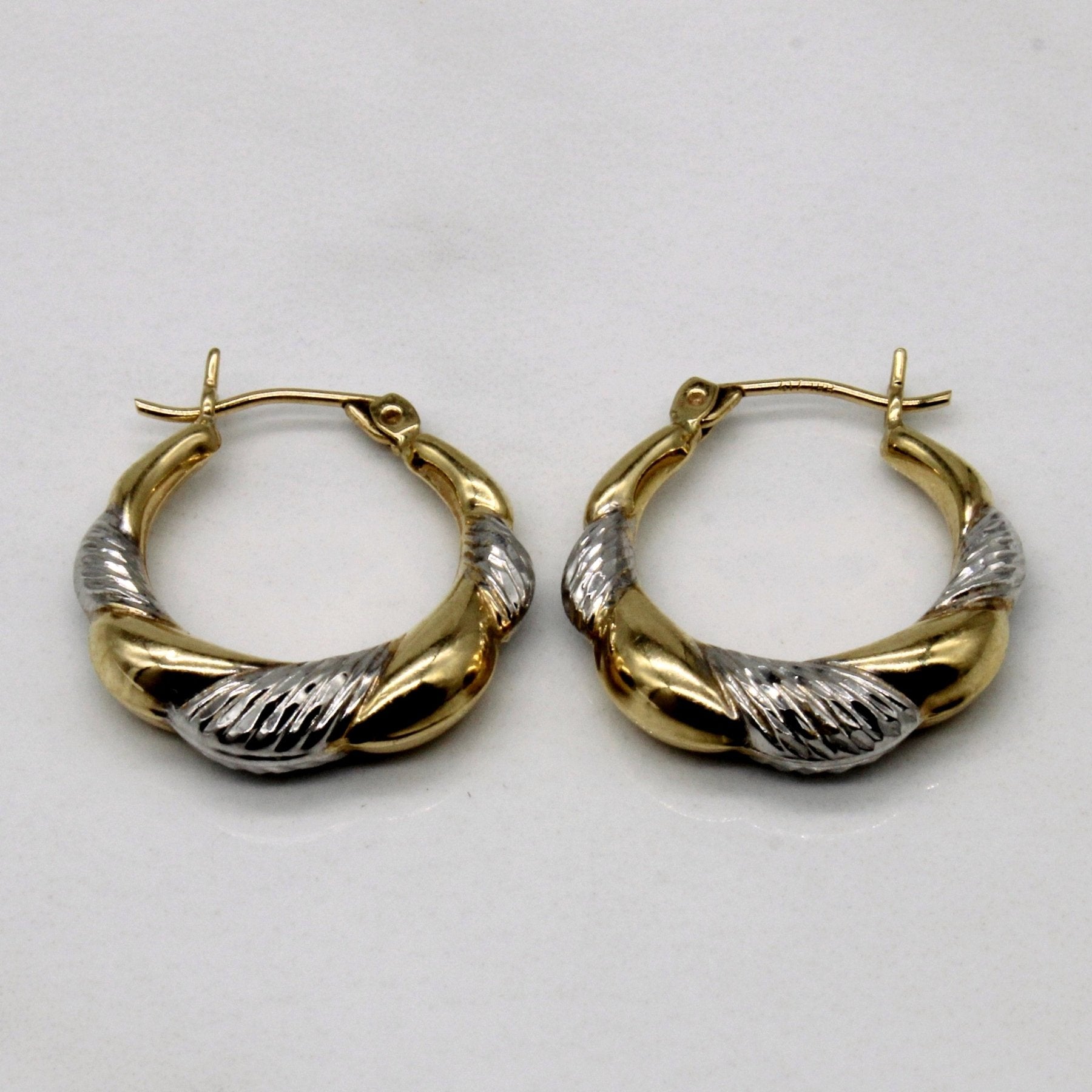 10k Two Tone Gold Hoop Earrings - 100 Ways