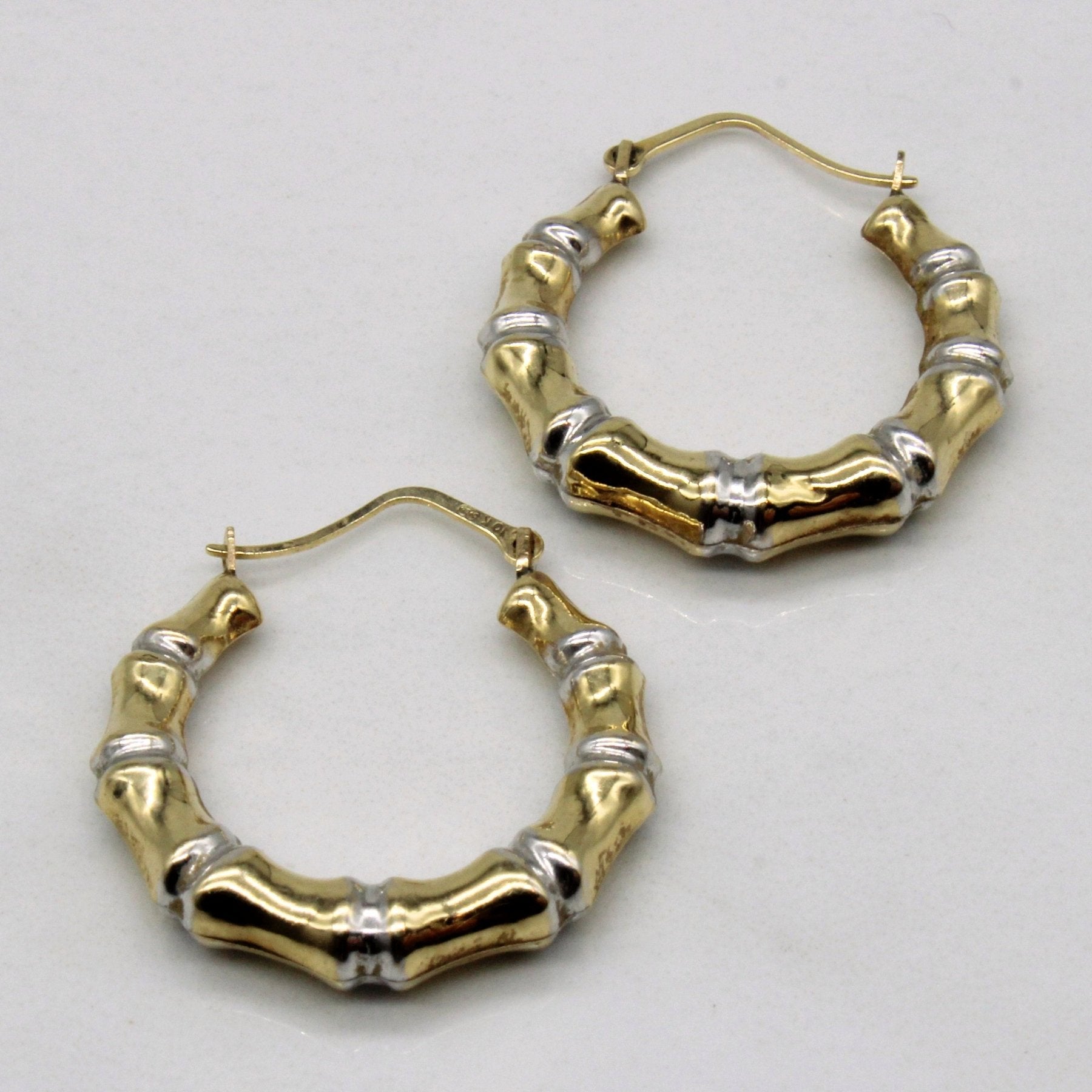 10k Two Tone Gold Hoop Earrings - 100 Ways
