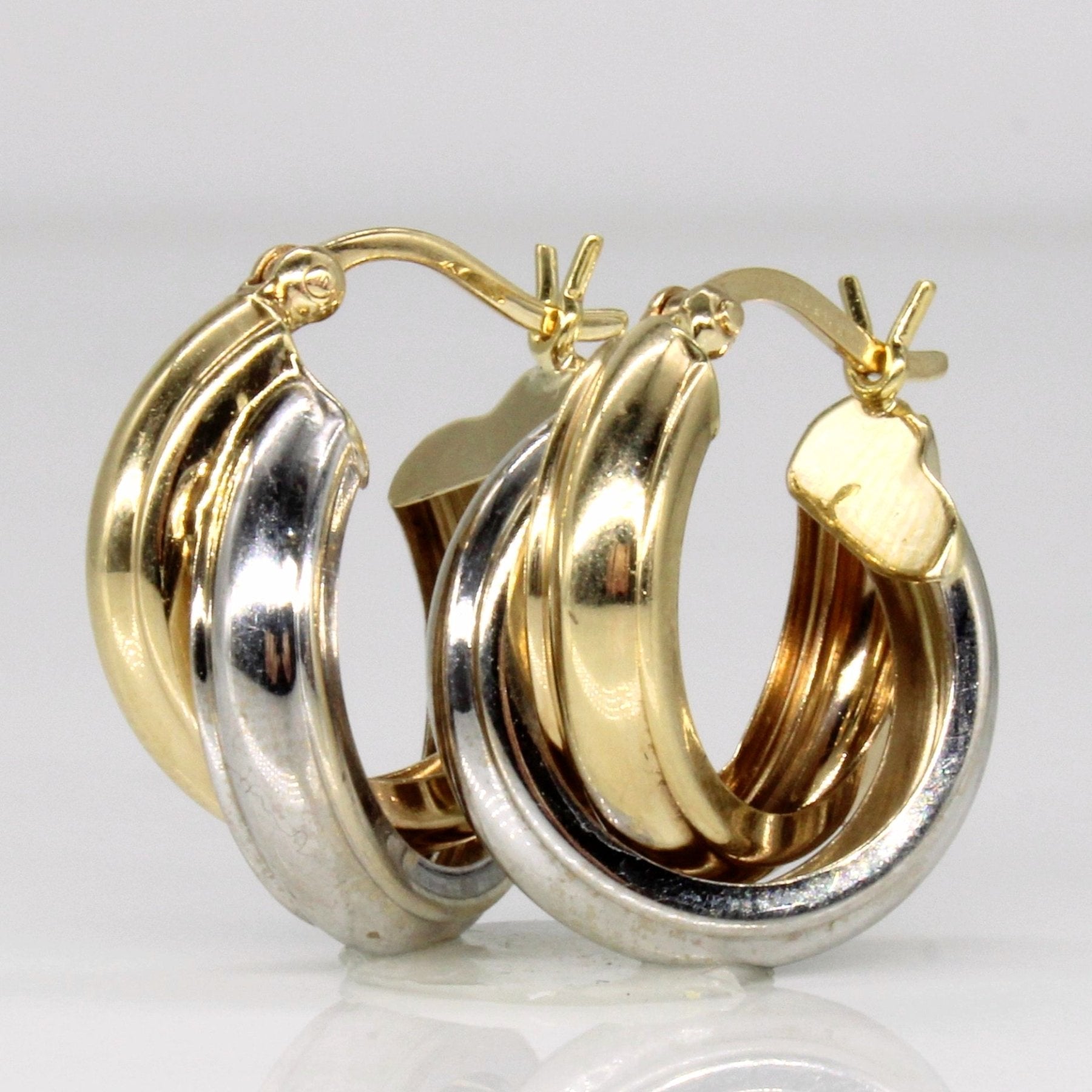 10k Two Tone Gold Hoop Earrings - 100 Ways