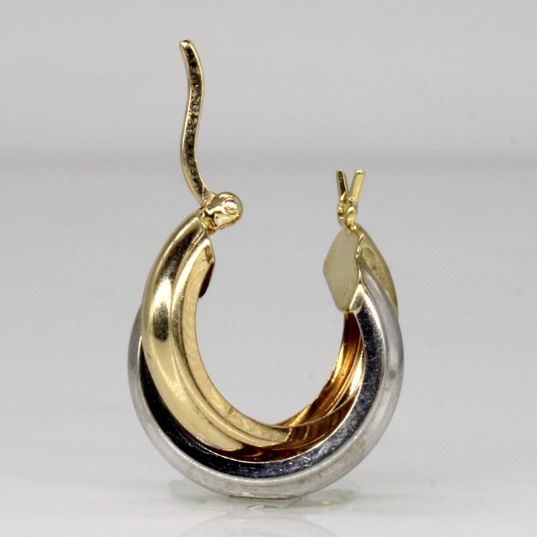 10k Two Tone Gold Hoop Earrings - 100 Ways