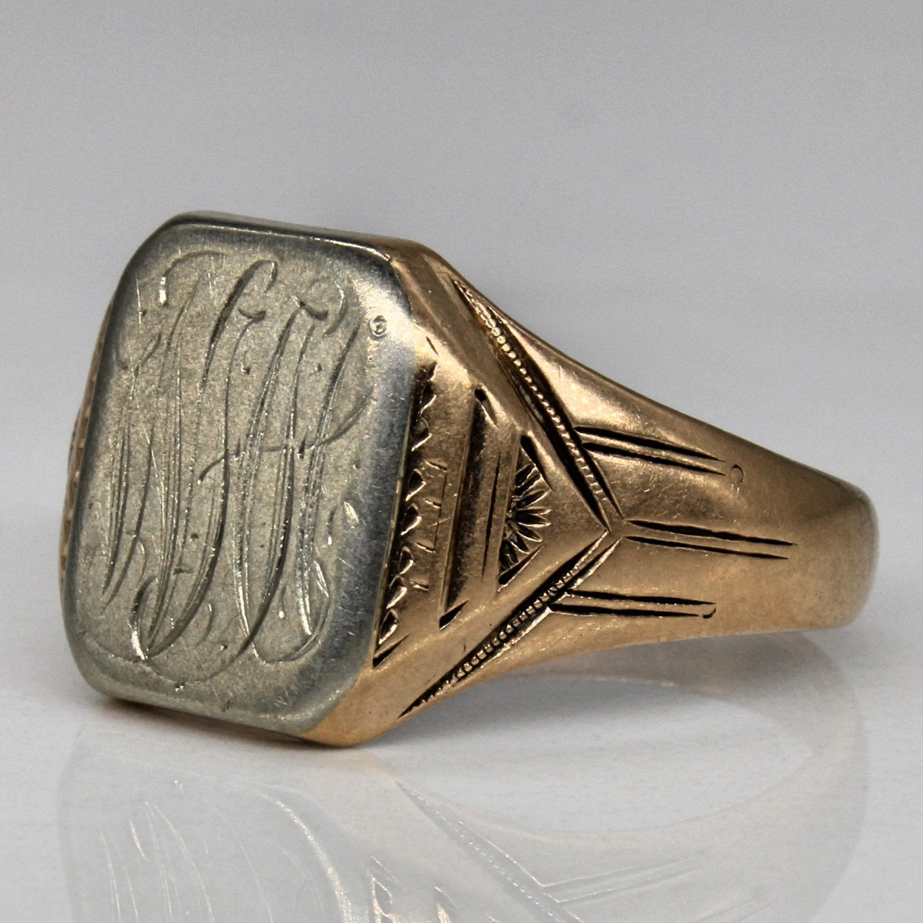 10k Two Tone Gold Initial Ring | SZ 10 | - 100 Ways
