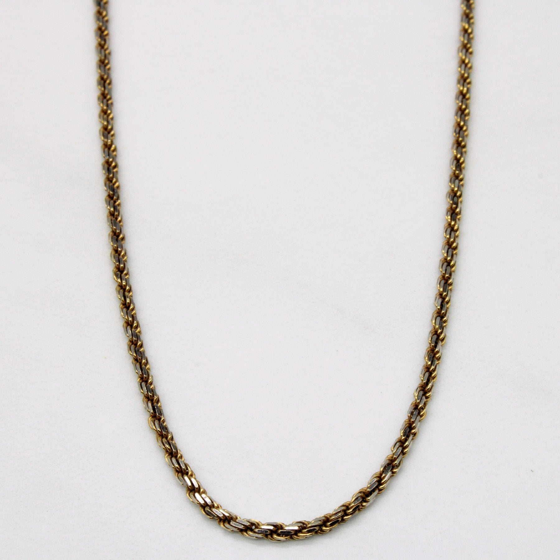10k Two Tone Gold Rope Chain 16"1