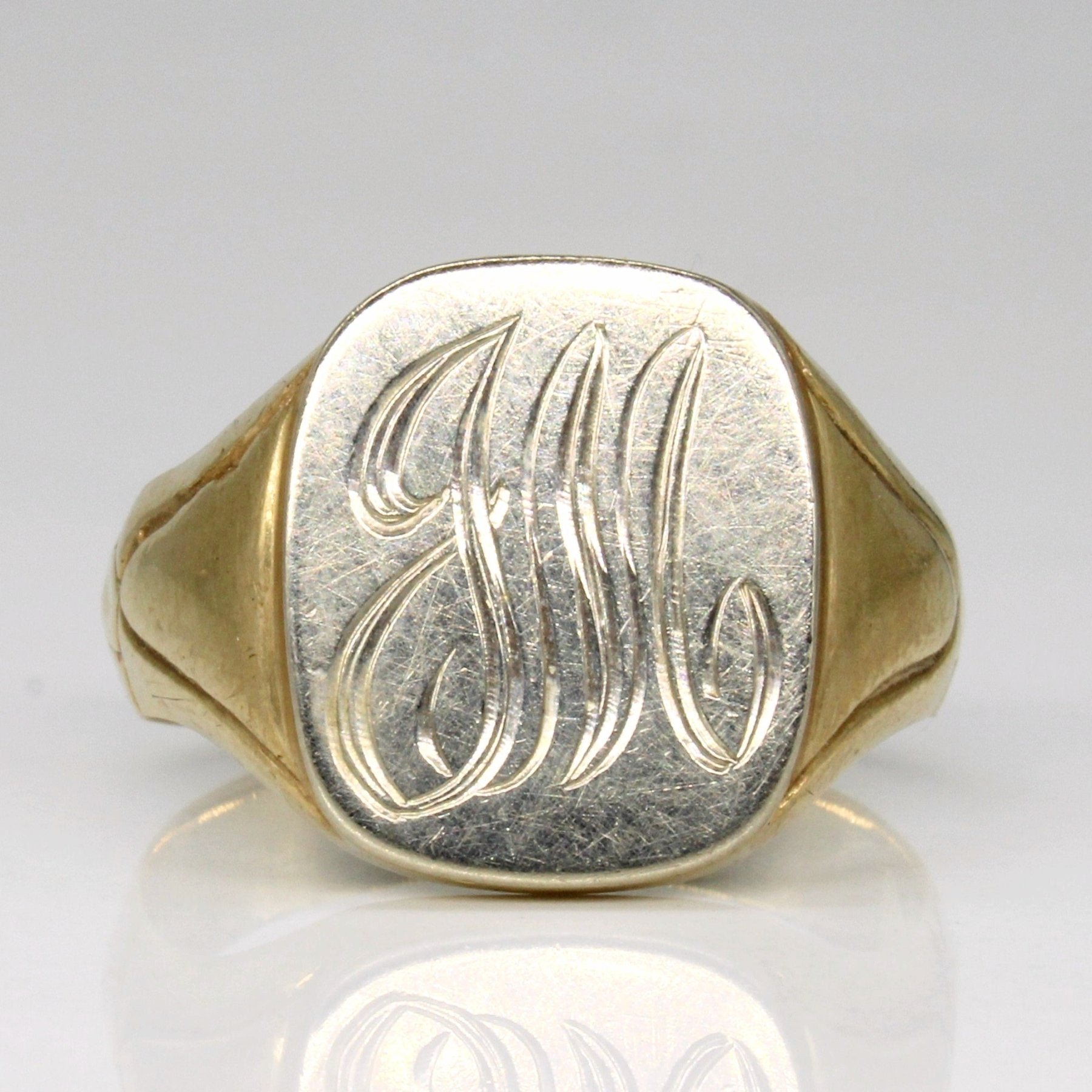 10k Two Tone Gold Signet Ring | SZ 9.25 | - 100 Ways