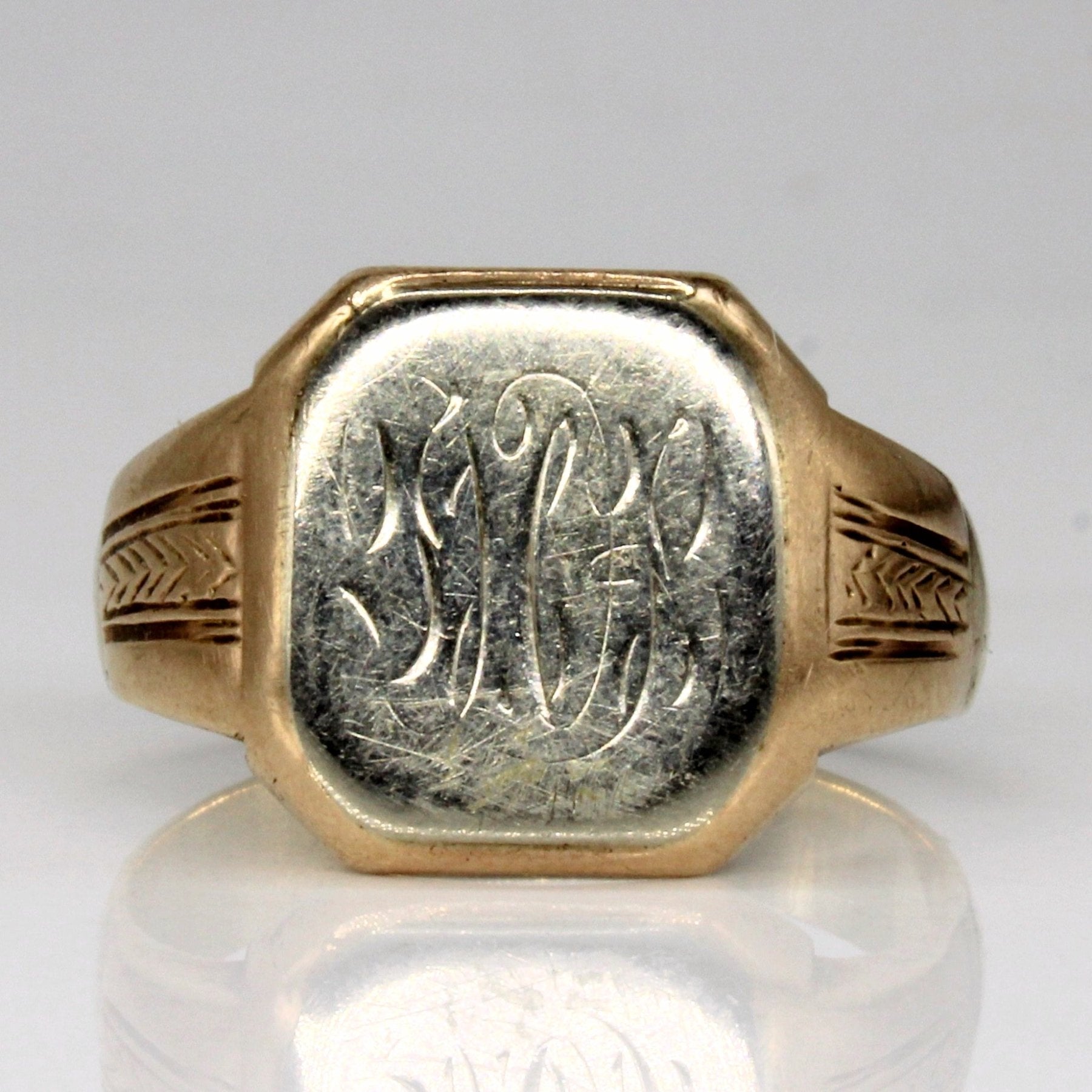 10k Two Tone Gold Signet Ring | SZ 9.5 | - 100 Ways