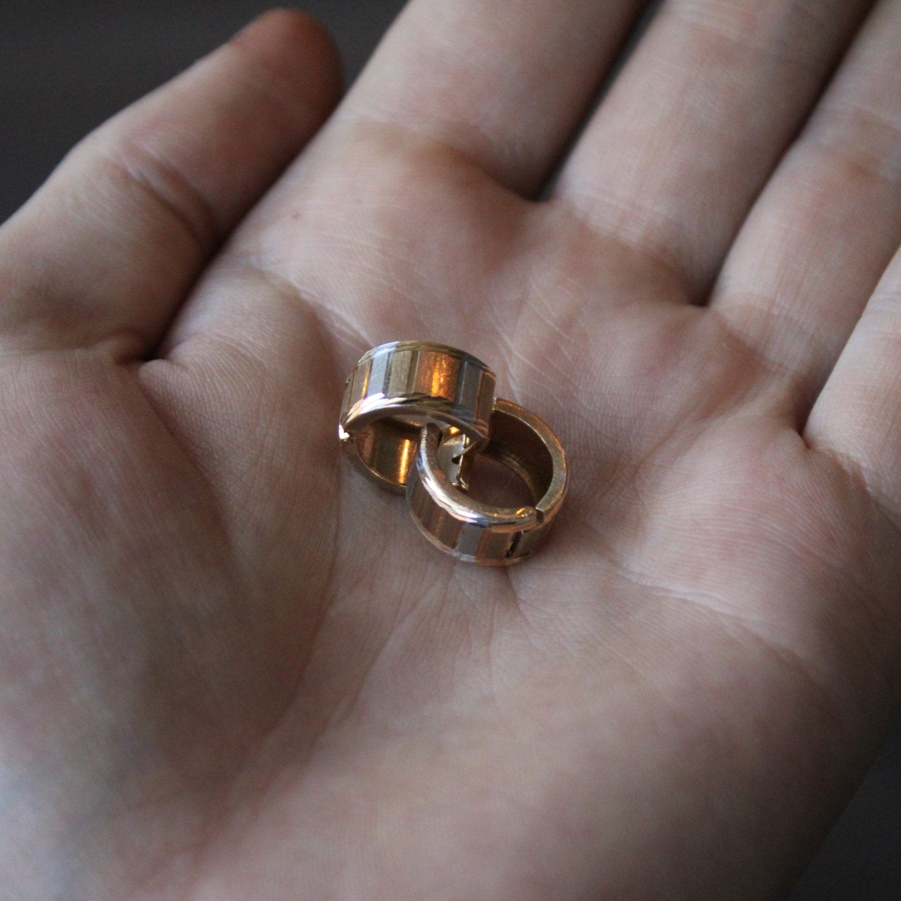 10k Two Tone Hoop Earrings | - 100 Ways