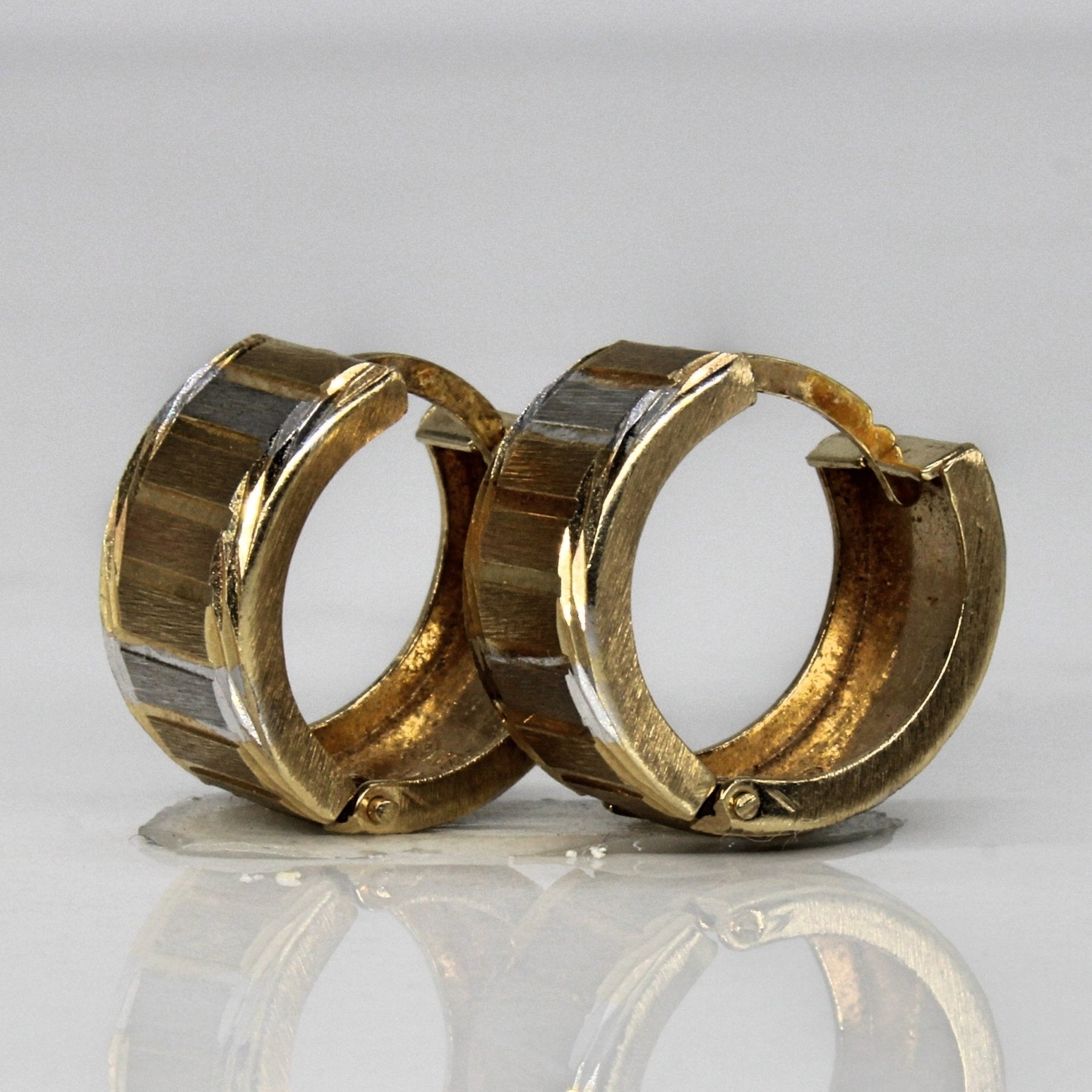 10k Two Tone Hoop Earrings | - 100 Ways