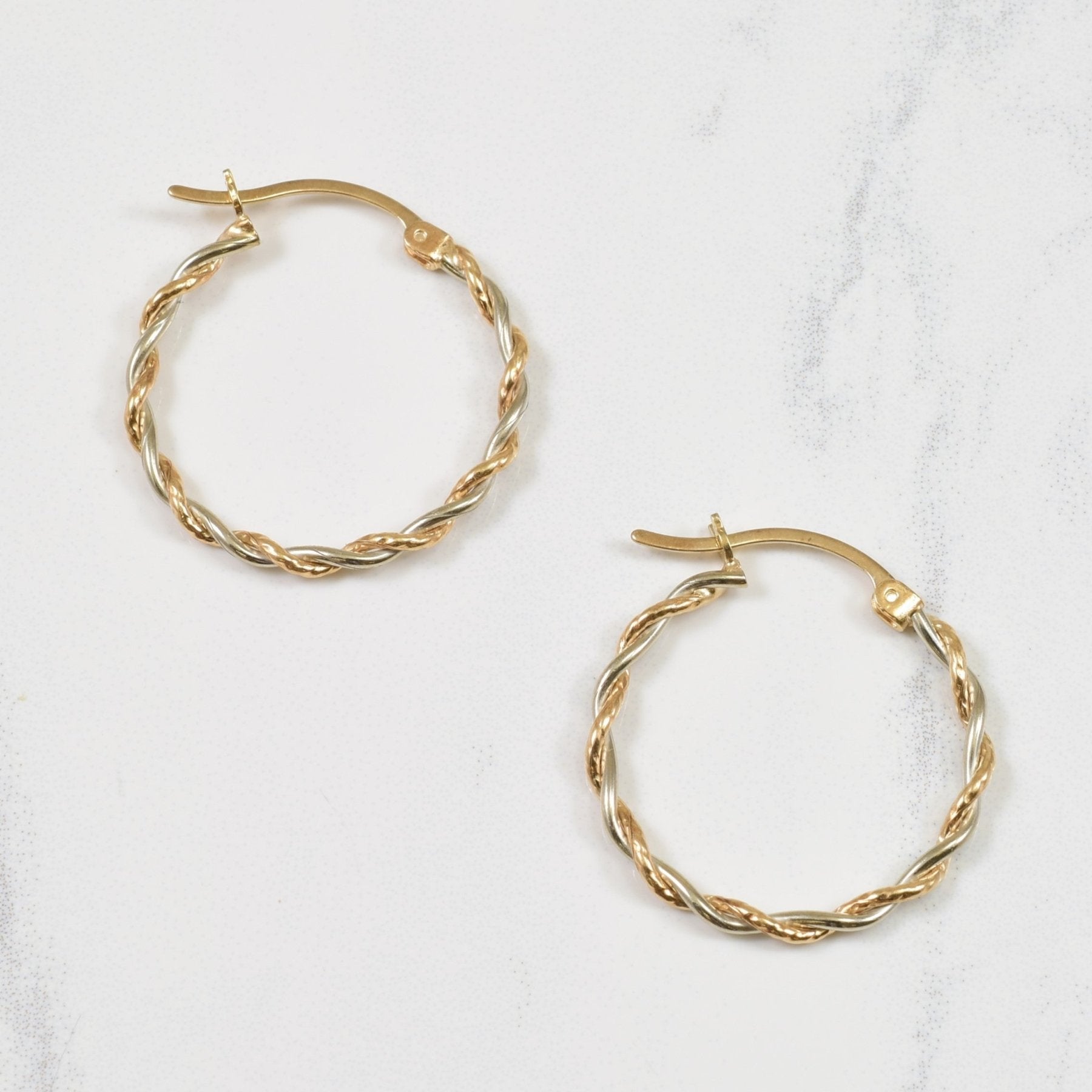 10k Two Tone Twisted Hoop Earrings - 100 Ways