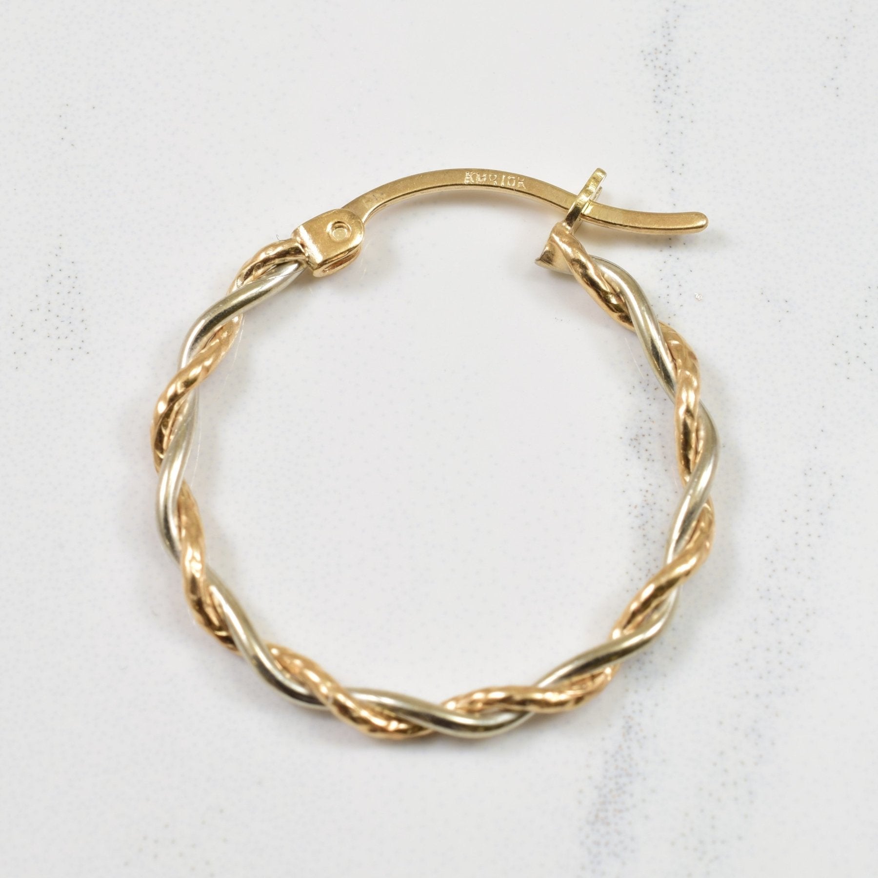 10k Two Tone Twisted Hoop Earrings - 100 Ways