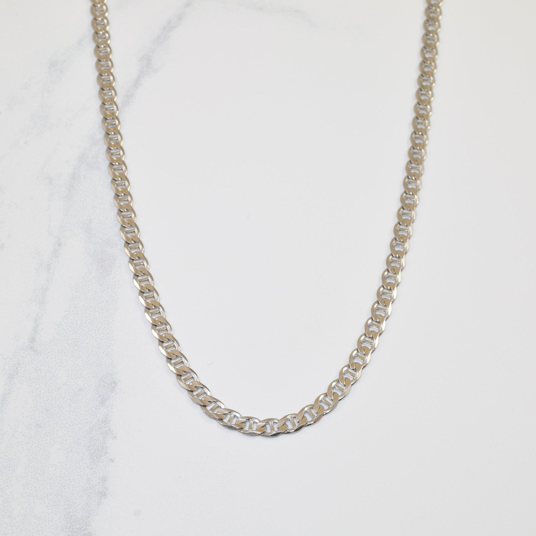 10k White Gold Anchor Chain | 20" | - 100 Ways