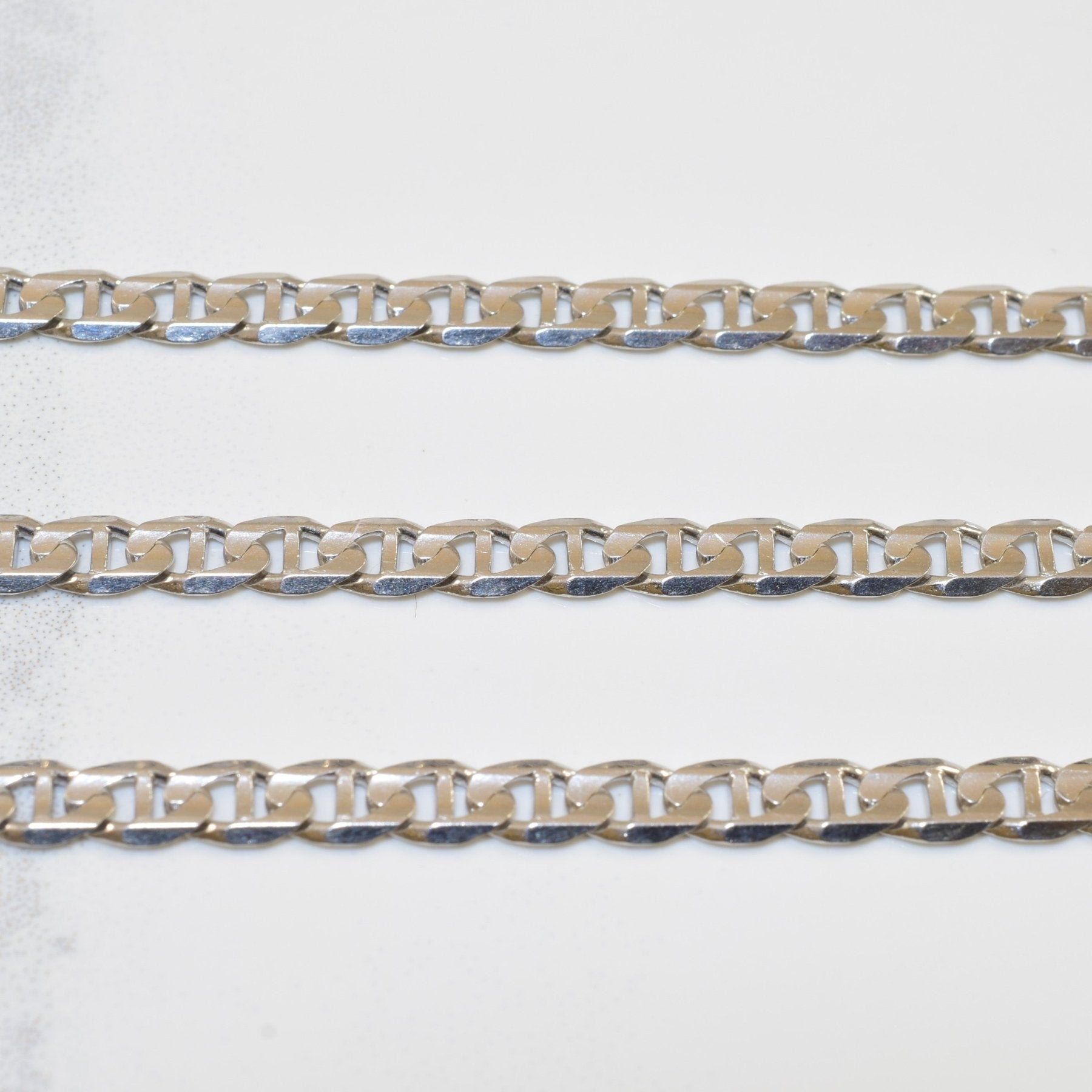 10k White Gold Anchor Chain | 20" | - 100 Ways