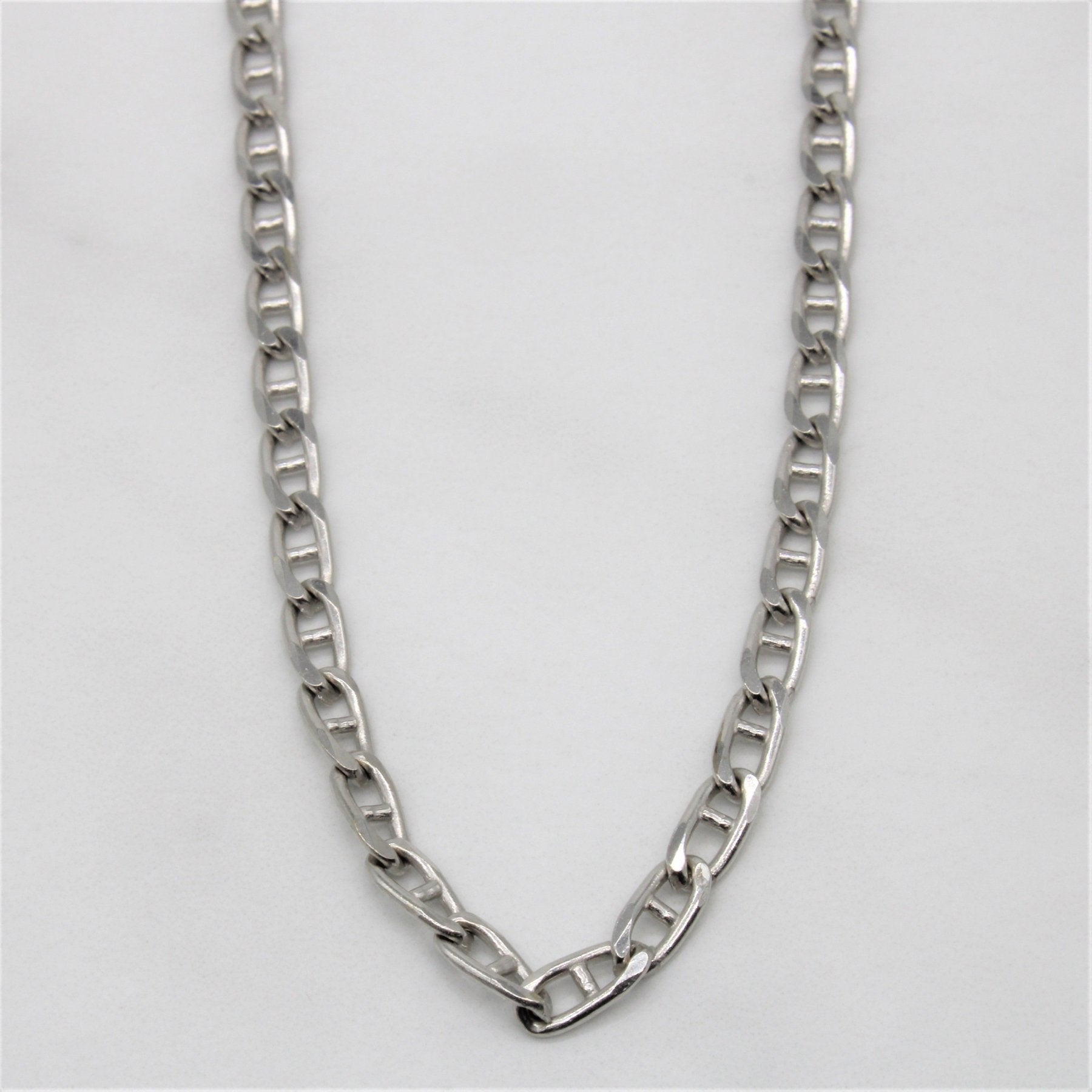 10k White Gold Anchor Chain Necklace | 20" | - 100 Ways