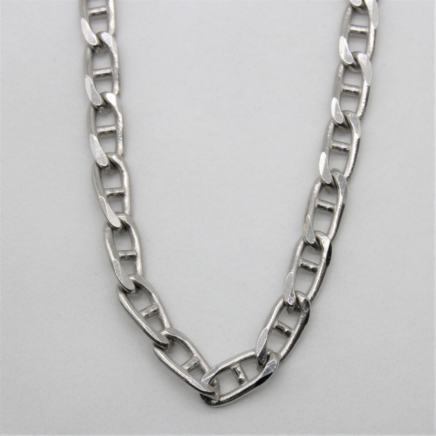 10k White Gold Anchor Chain Necklace | 20" | - 100 Ways