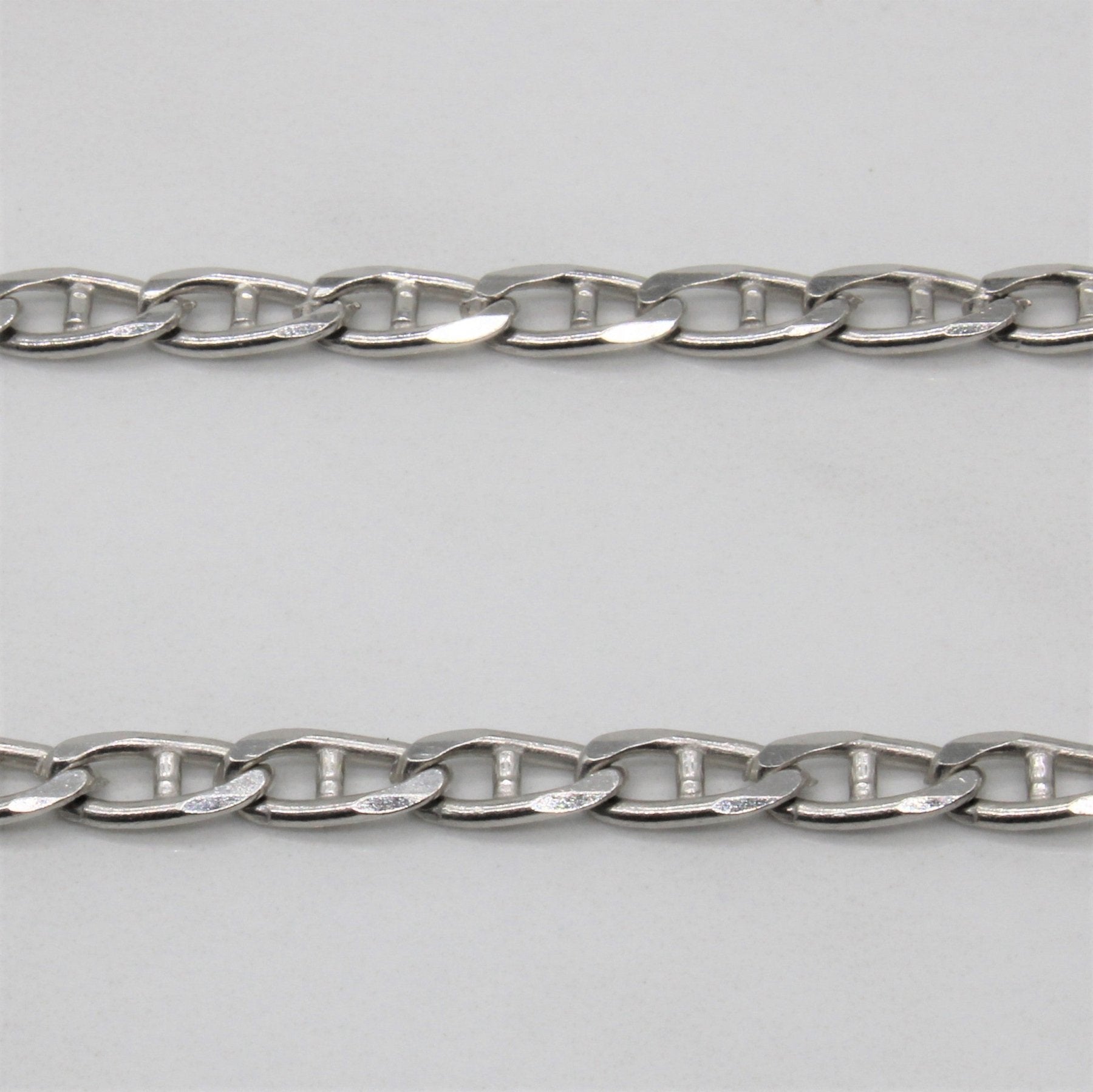 10k White Gold Anchor Chain Necklace | 20" | - 100 Ways