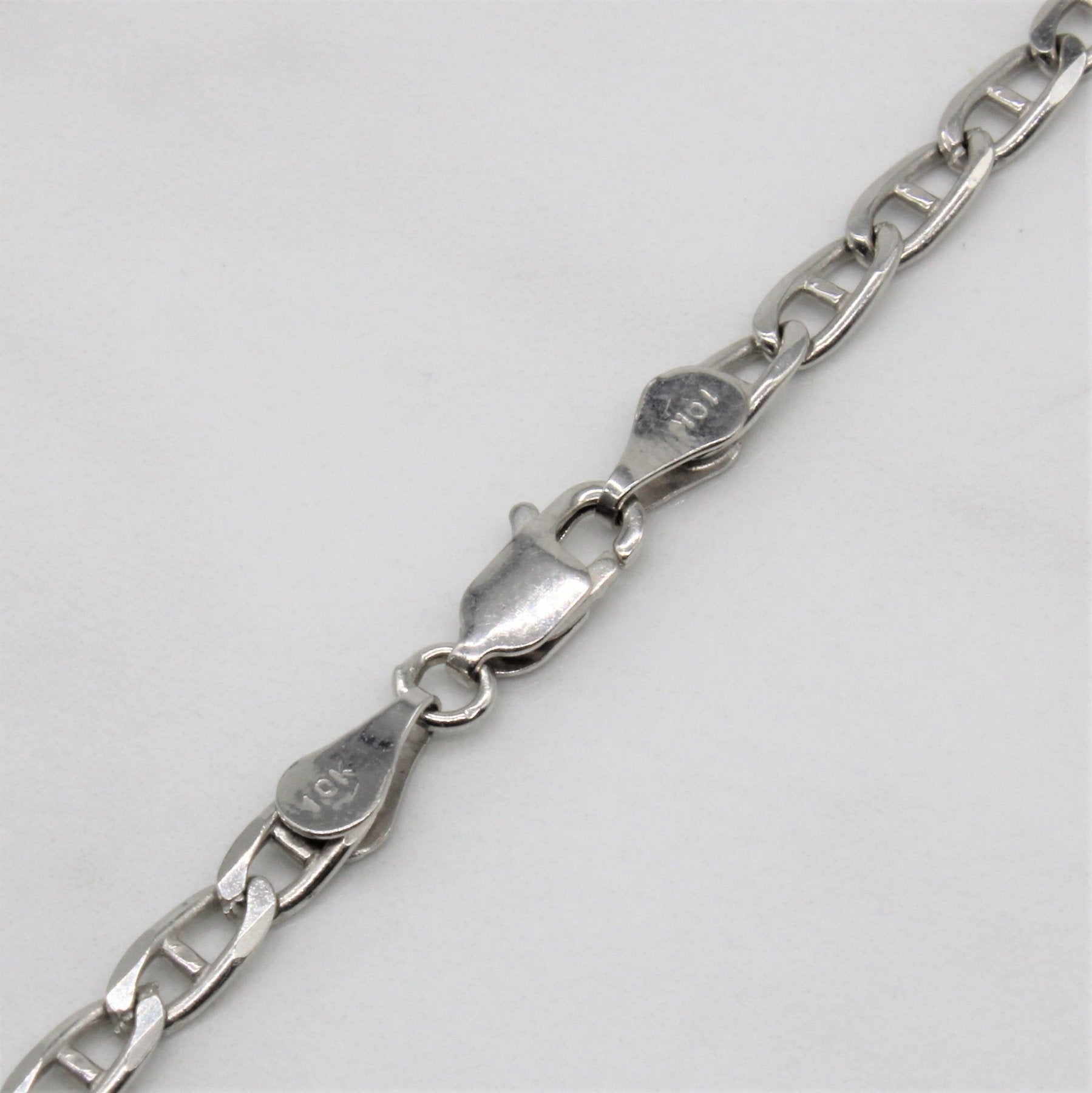 10k White Gold Anchor Chain Necklace | 20" | - 100 Ways